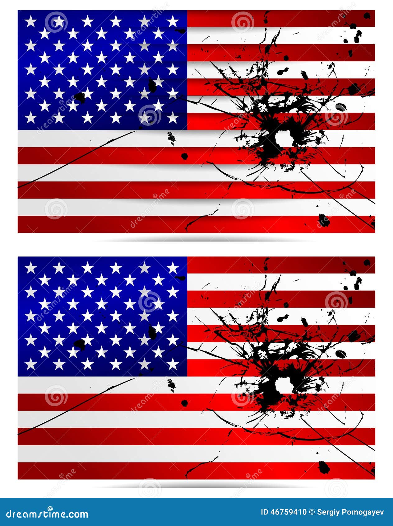 Download Bullet Hole USA Flags Stock Vector - Image: 46759410