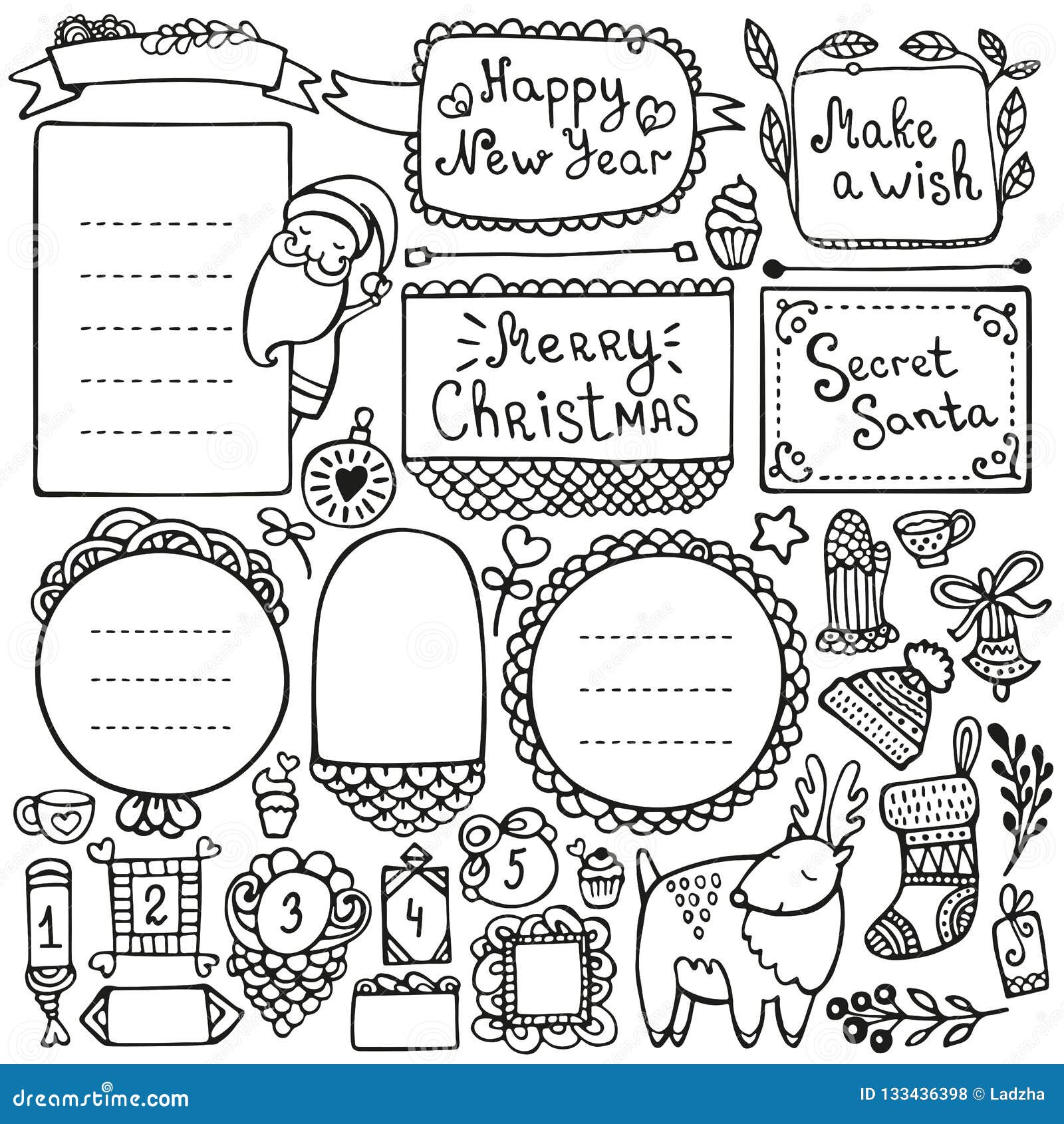 Christmas Doodles Planner Stickers - Tori Grant Designs