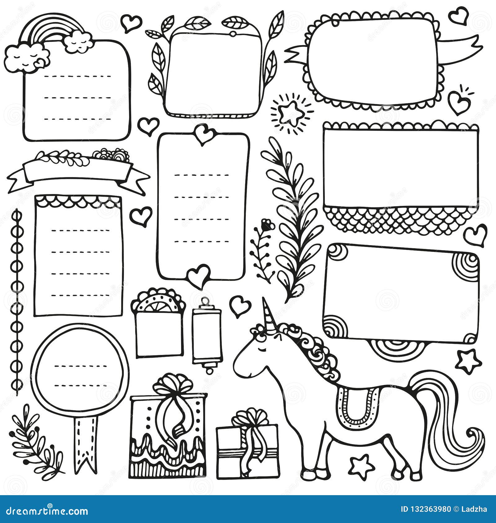 Bullet Journal Hand Drawn Vector Elements Stock Vector Bullet Journal Hand Drawn Vector Elements Stock Vector