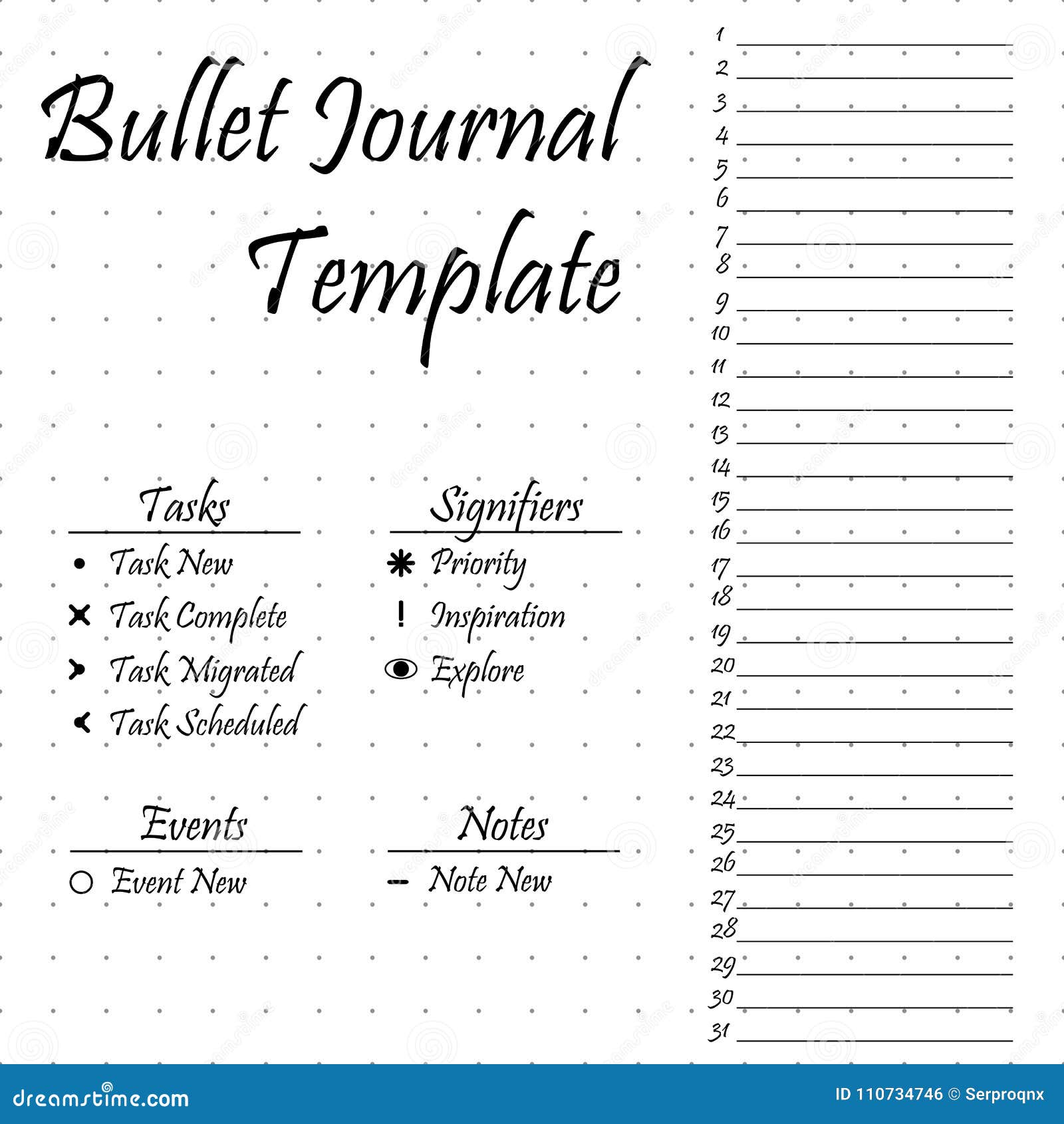 Bullet Journal Template Simple Papers Task Tracker Stock Vector Illustration Of Plan Organizer Bullet Journal Template Simple Papers Task Tracker Stock Vector Illustration Of Plan Organizer