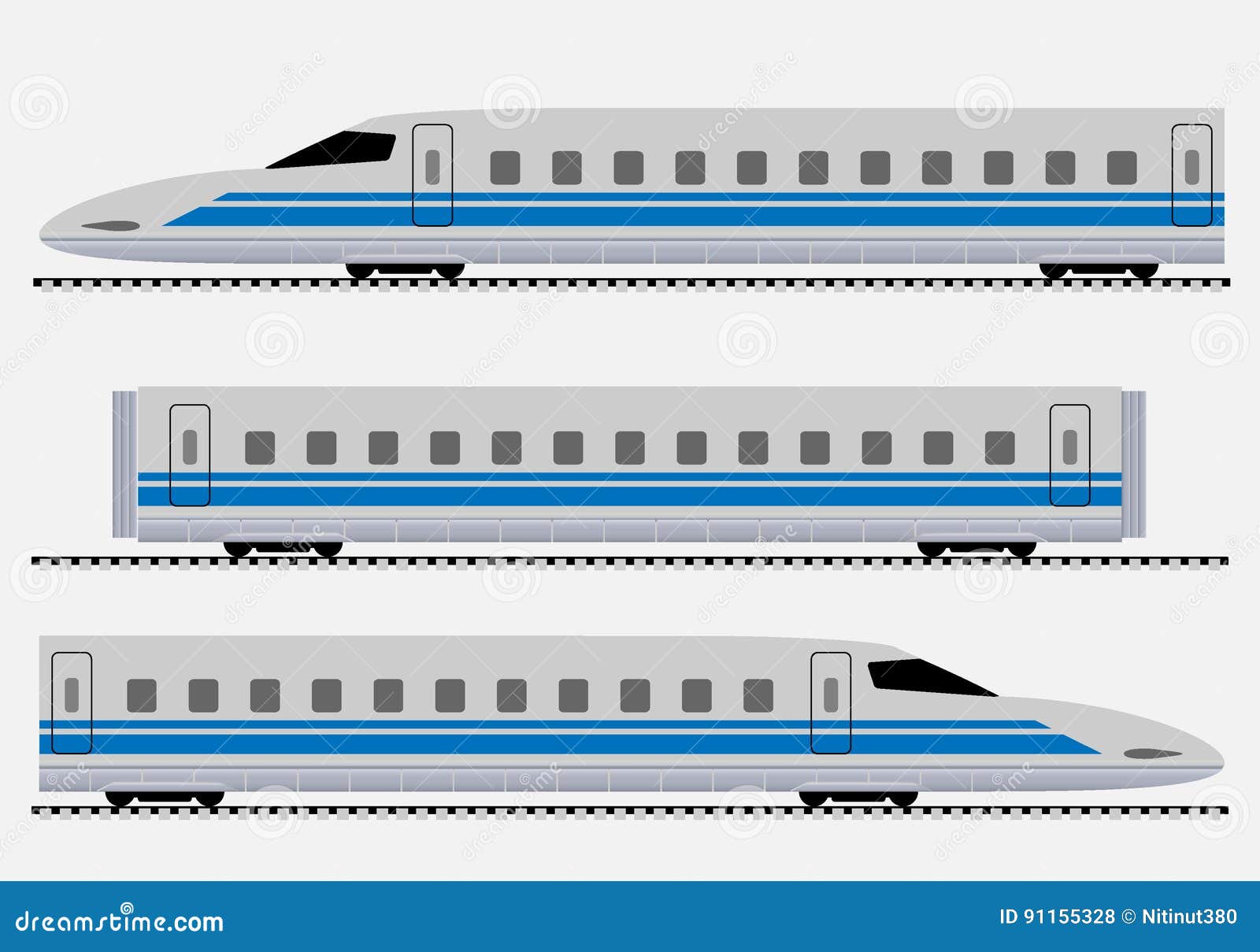 Bullet Train or Passenger Express Train Stock Illustration ...