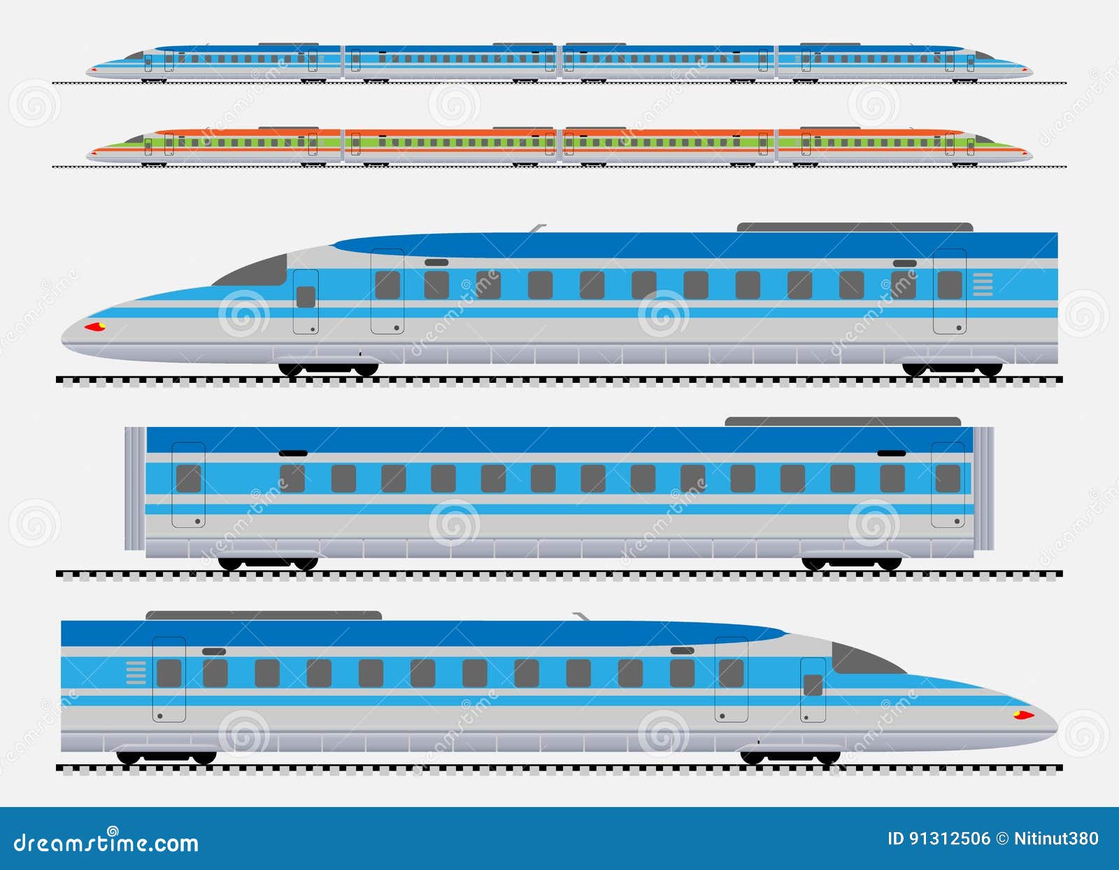 Bullet Train or Passenger Express Train Stock Vector - Illustration of ...