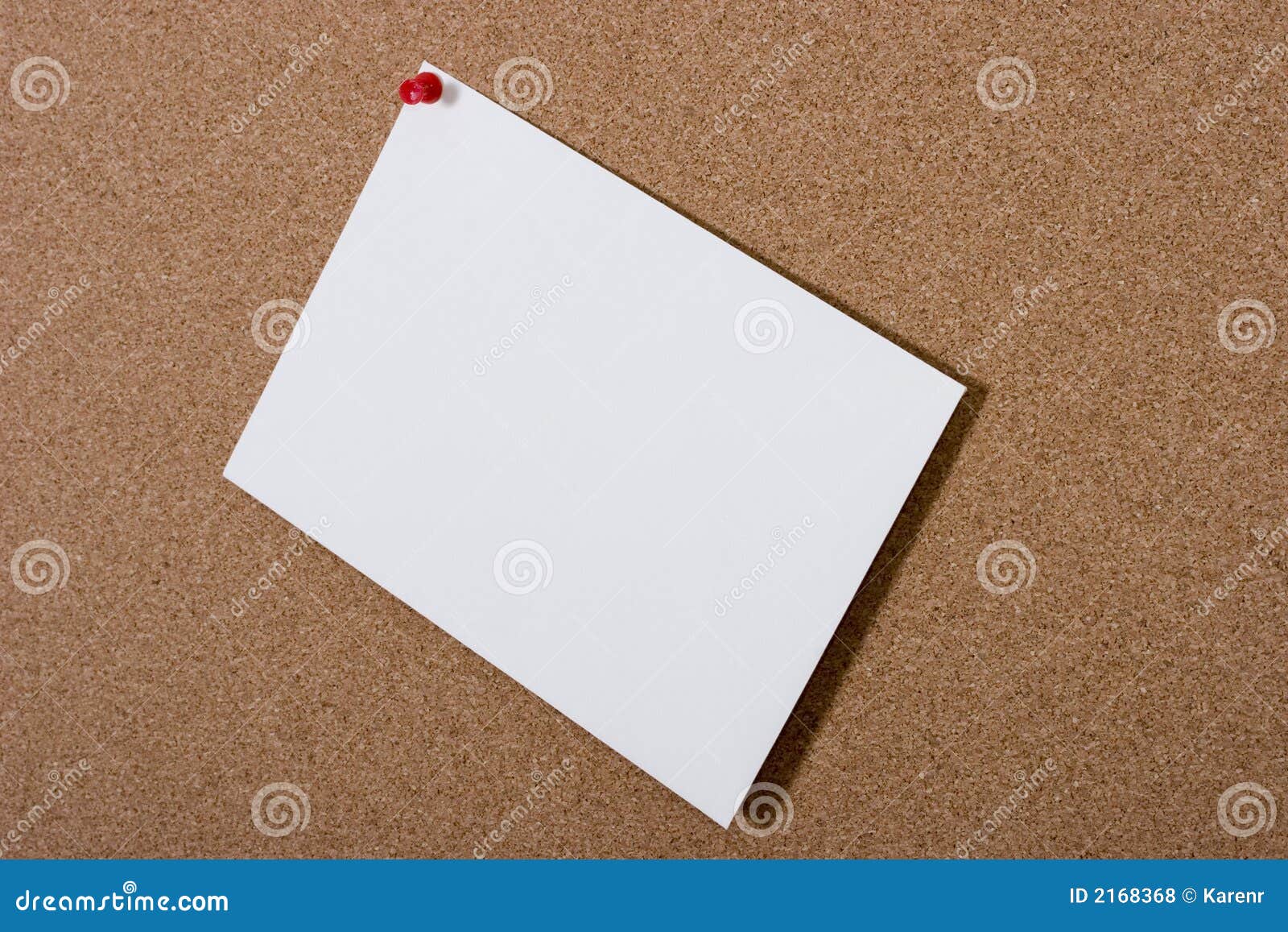 bulletin board with blank card stock photo - image of info