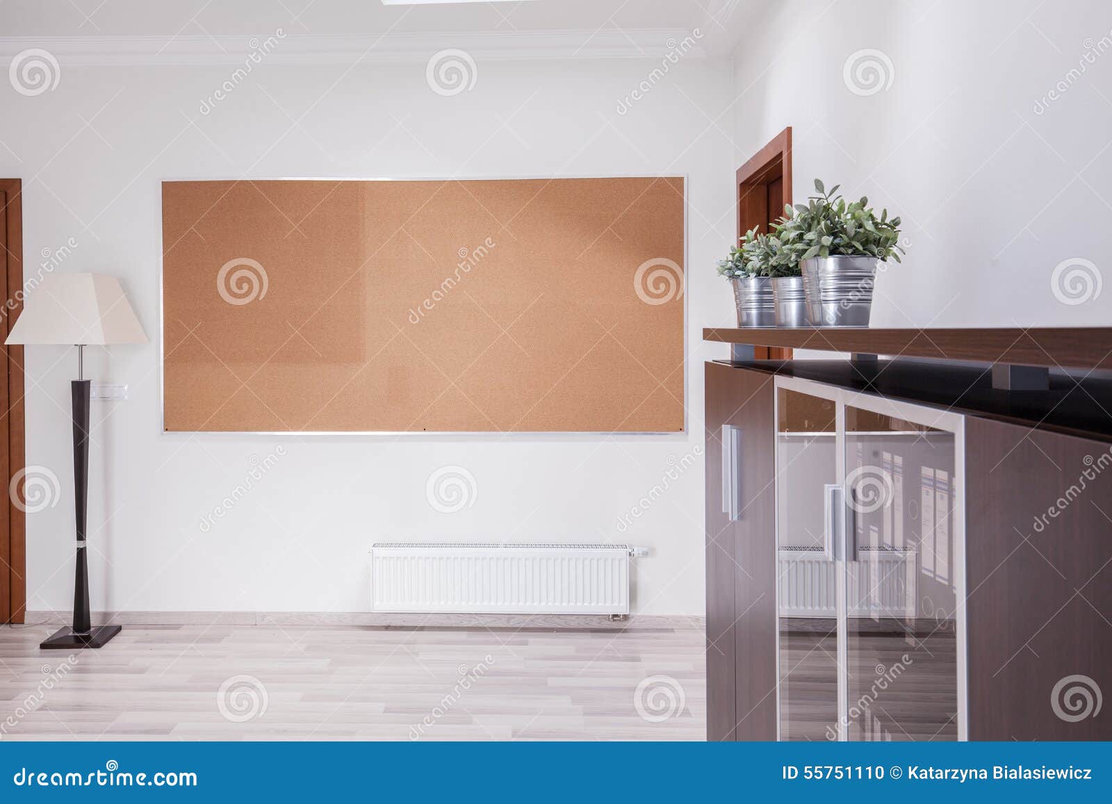 Bulletin board on the wall stock photo. Image of closet 55751110
