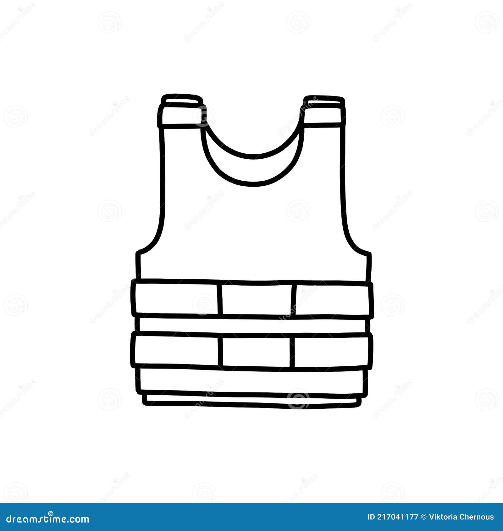 Bulletproof Vest Doodle Icon, Vector Color Illustration Stock Vector ...