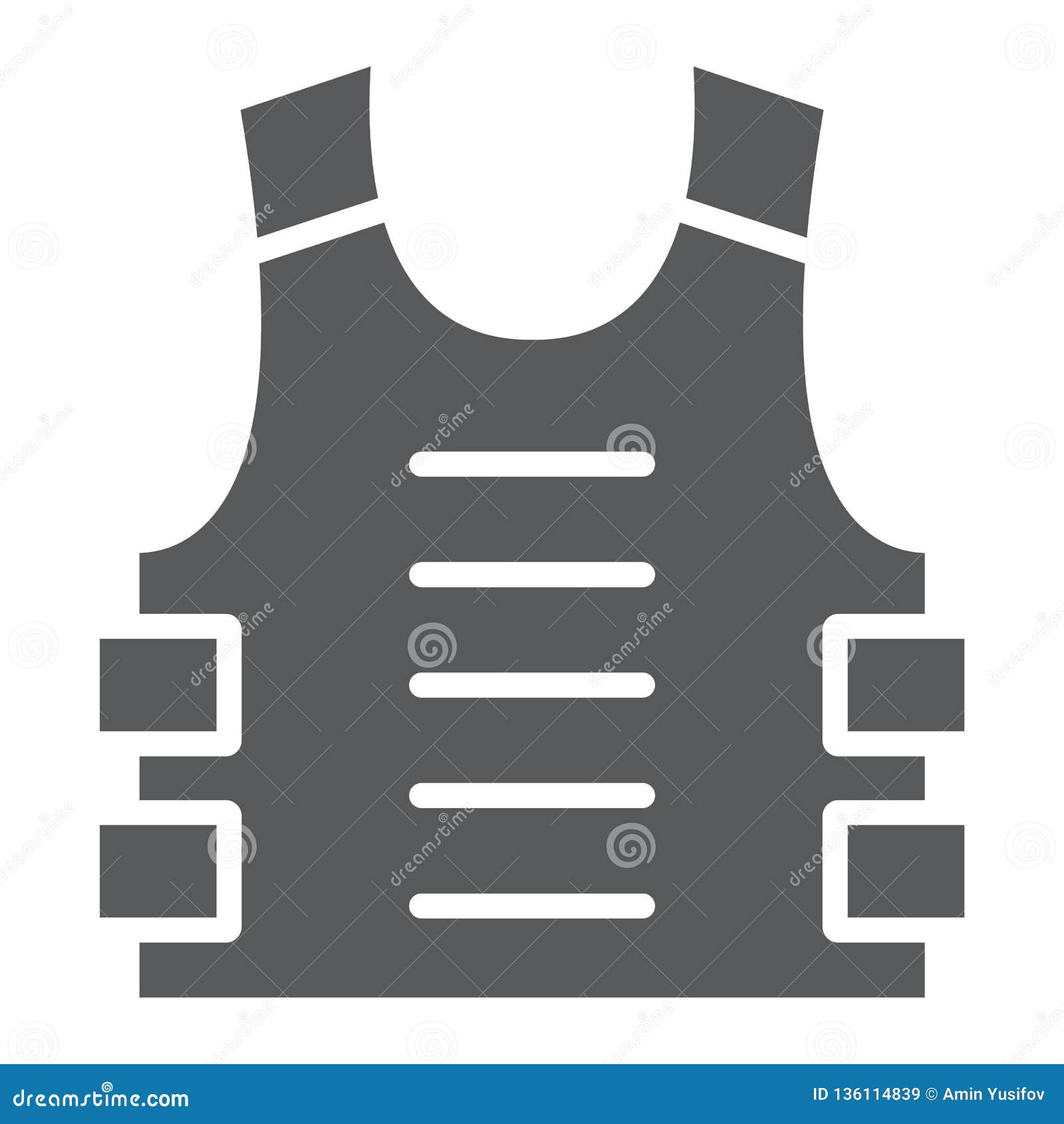 Bulletproof Vest Glyph Icon, Defense and Army, Uniform Sign, Vector ...