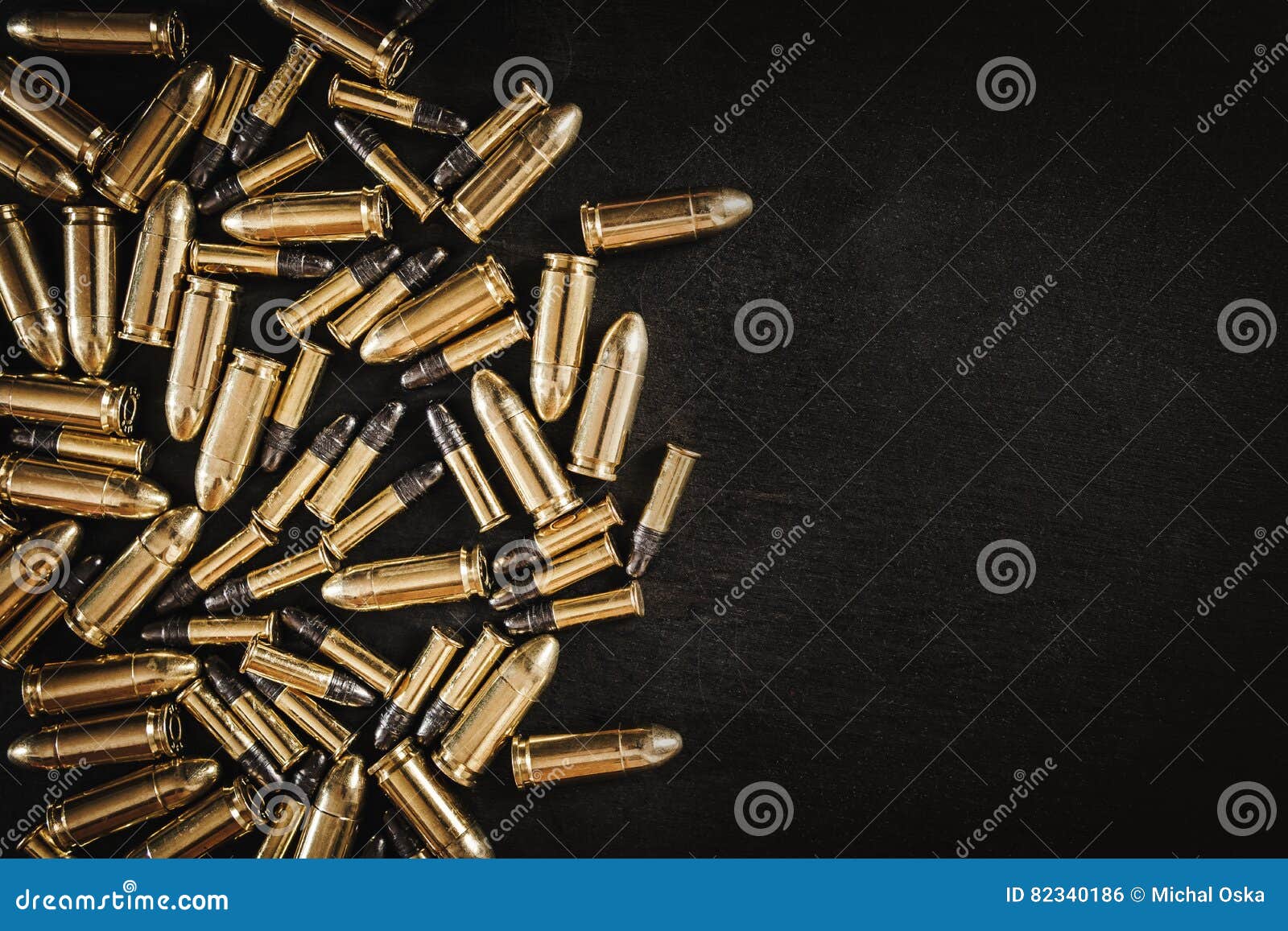 bullets from the gun on the table