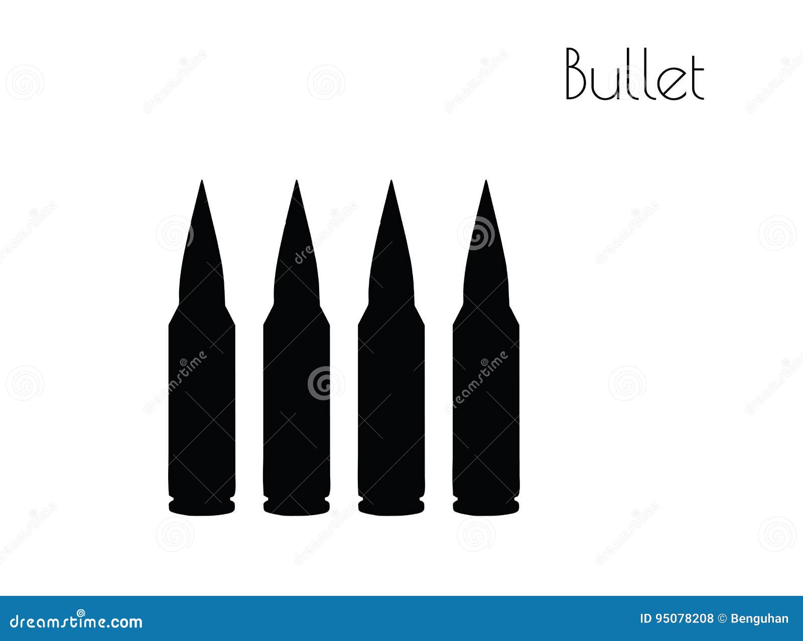 Bullets Silhouette on White Background Stock Vector Illustration of