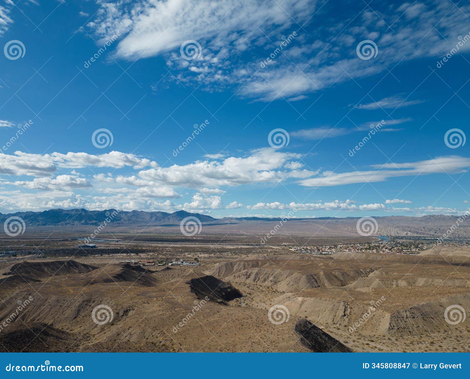 bullhead city, arizona, aerial view, scattered clouds