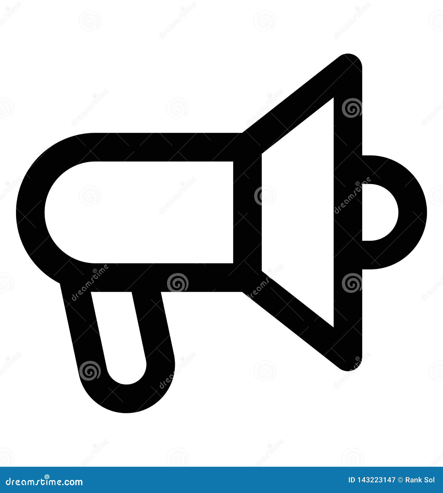 bullhorn bold line icon which can easily modify or edit and color as well