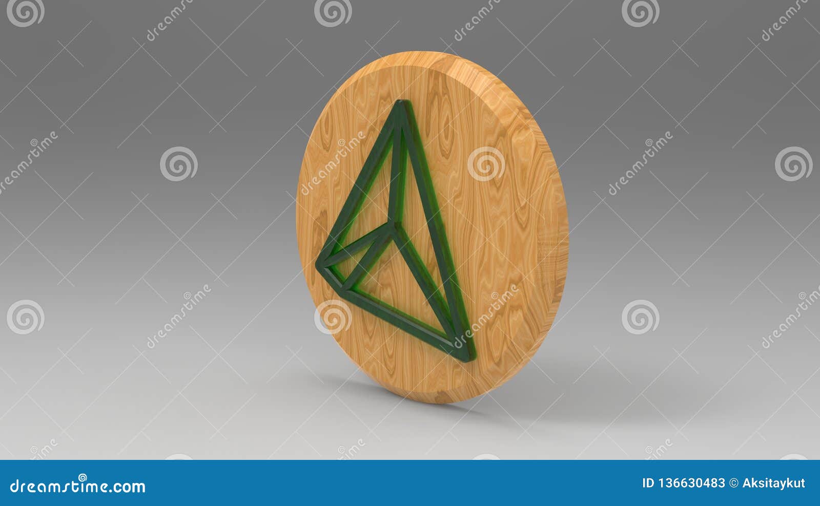 Tron TRX Logo 3d Illustration Gem Emerald Stock ...