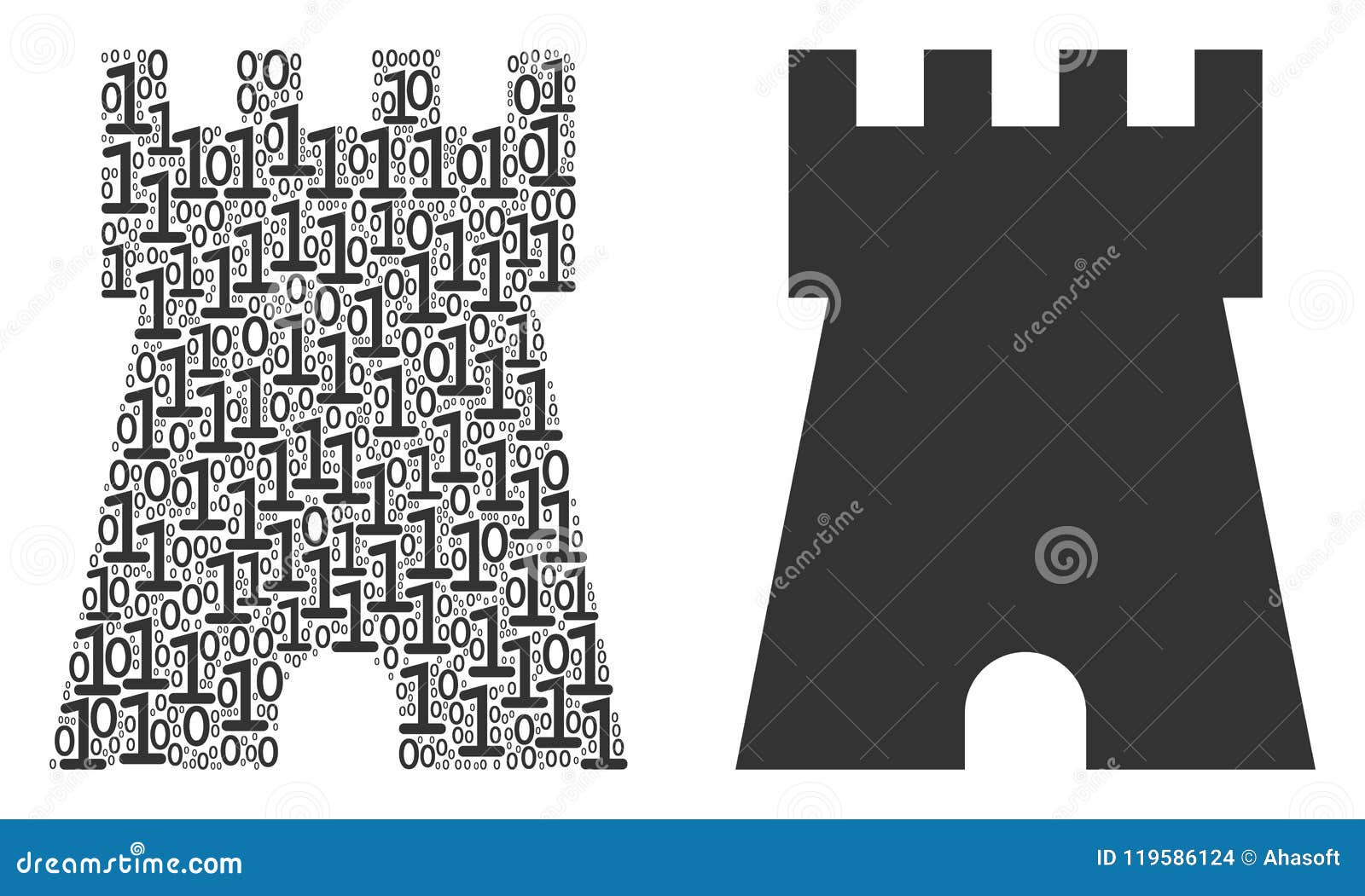 bulwark tower collage of binary digits