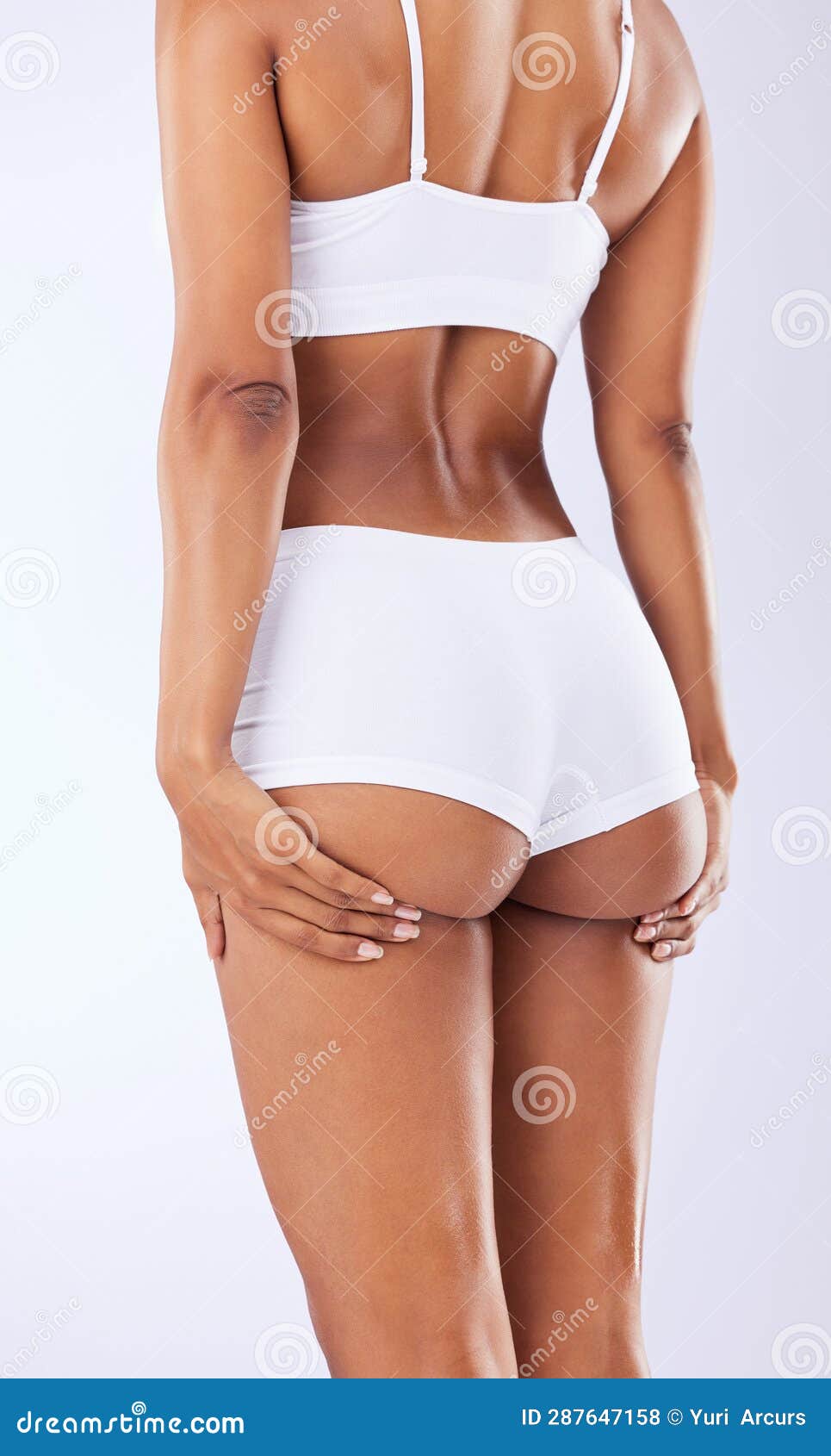 Bum, Toned and Back of a Woman in Underwear on a White Background for  Skincare and Body Glow. Sexy, Beauty and Buttocks Stock Photo - Image of  confident, model: 287647158