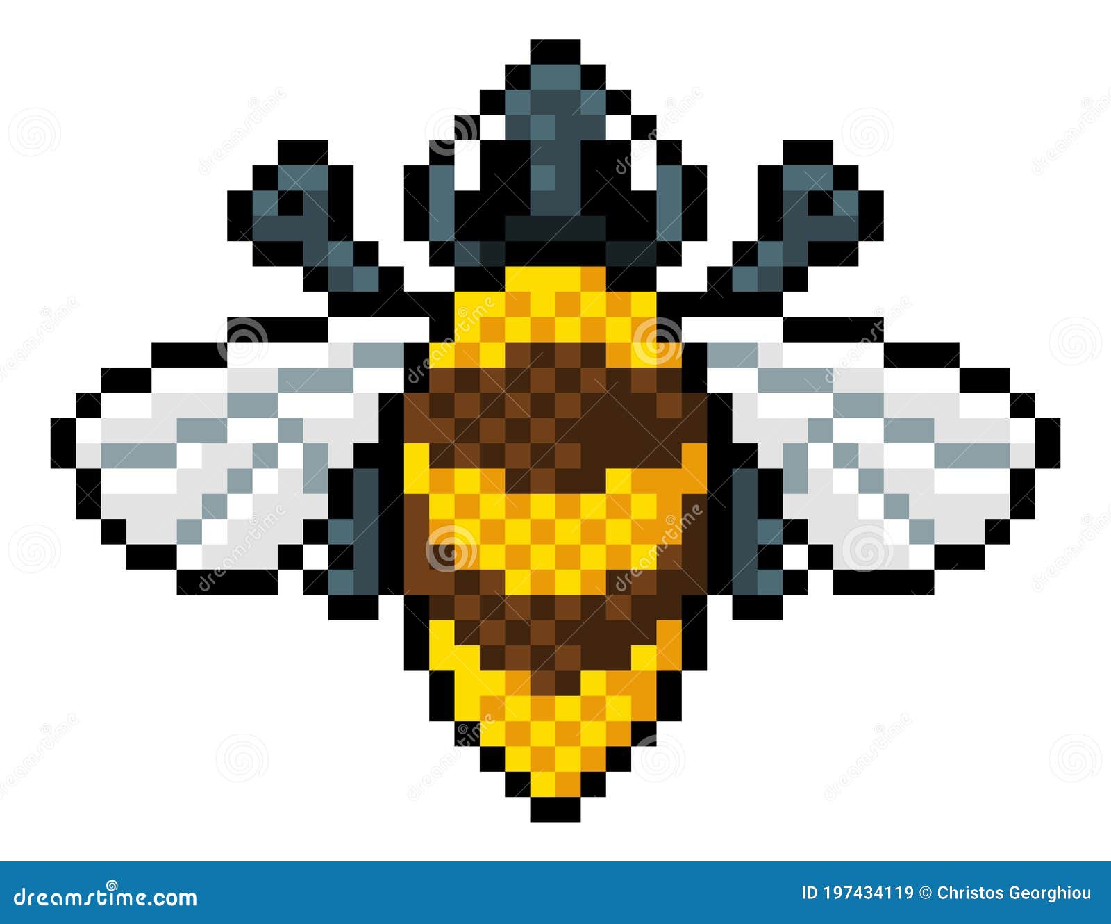 Bumble Bee Bug Insect Pixel Art Video Game Icon Stock Vector - Illustration  of icon, pattern: 197434119