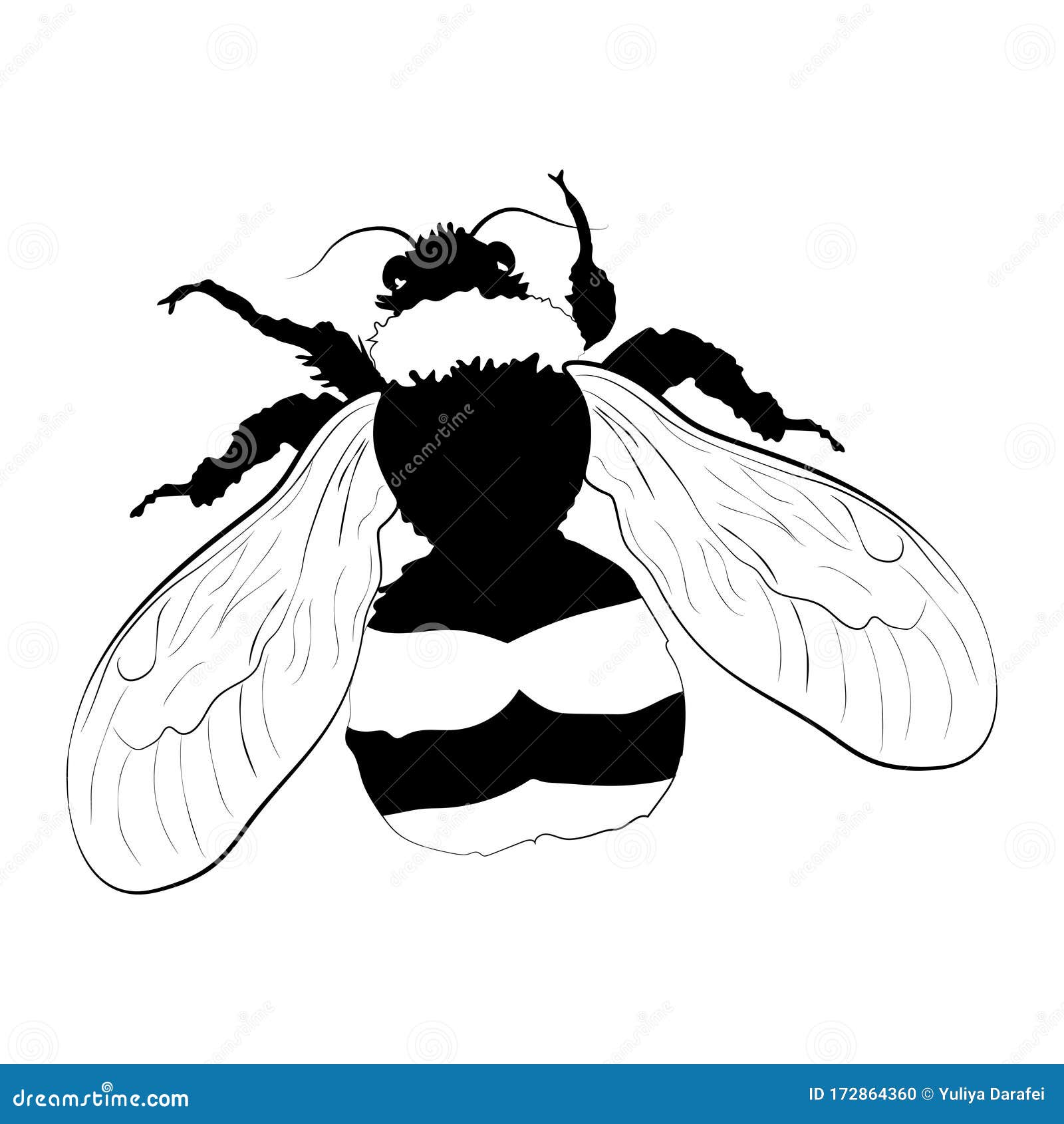 Download Bumblebee Silhouette Isolated On White Background. Stock ...