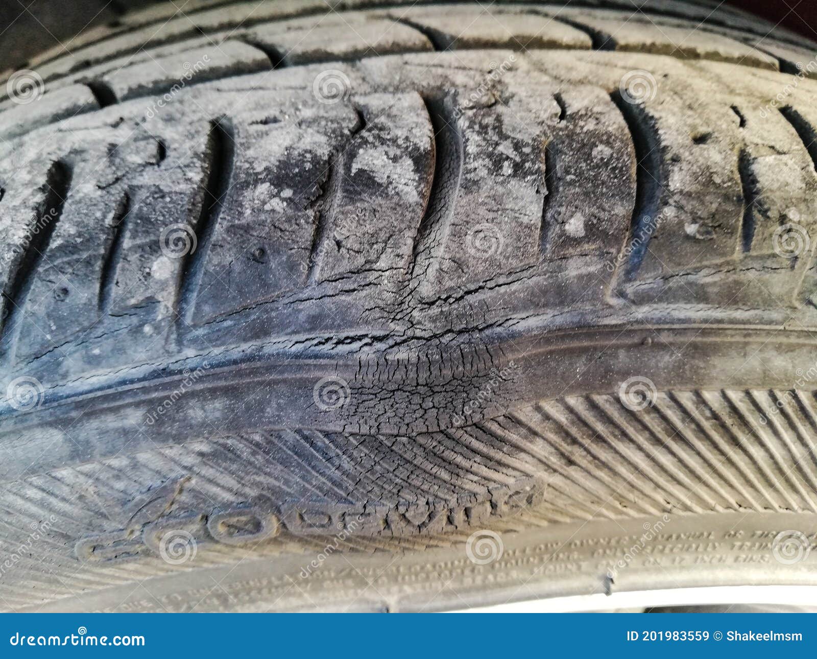 A Bump on the Tire, Damage on the Wheel Stock Image Image of burst