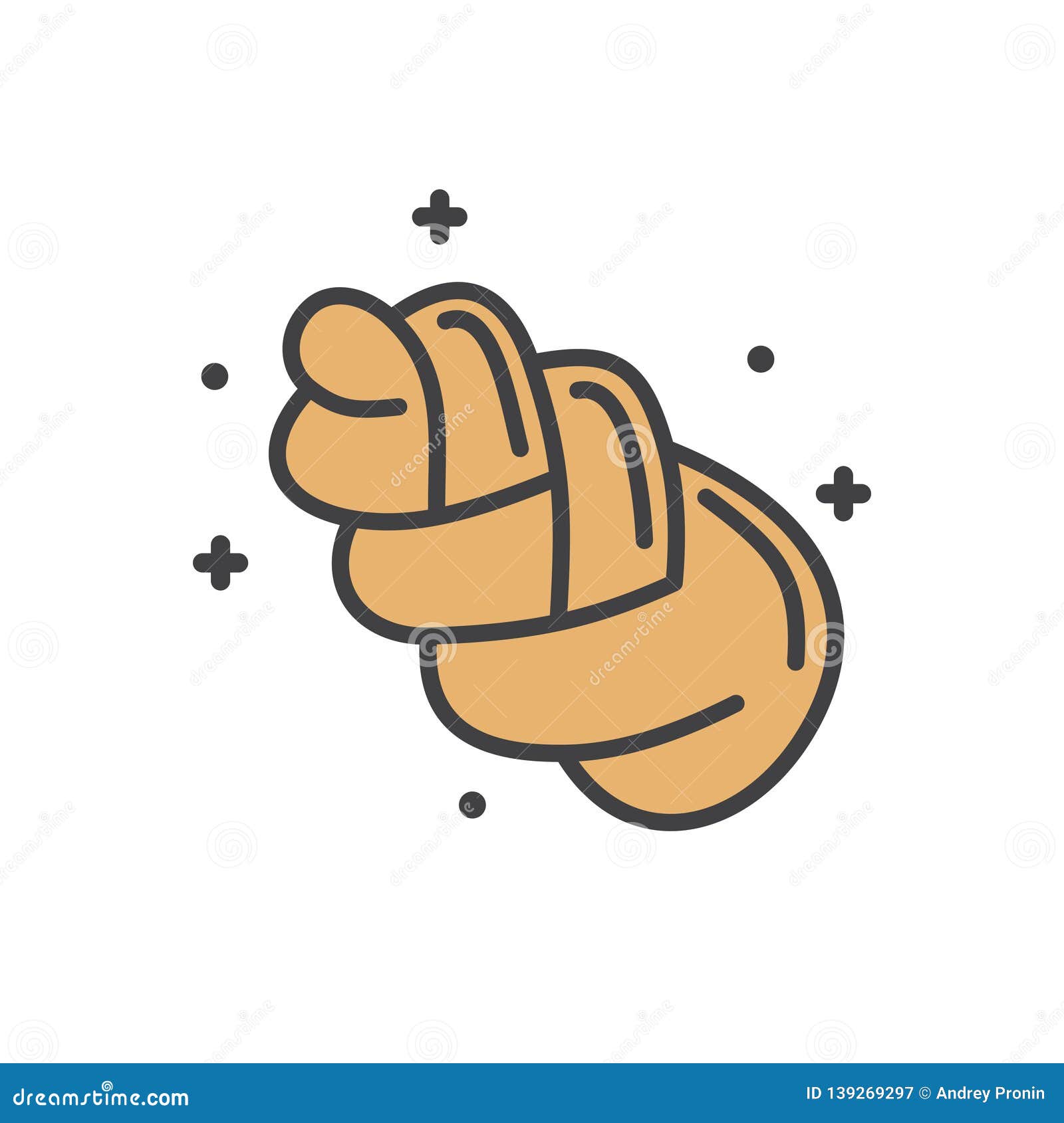 bun outline icon white background for graphic and web , modern simple  sign. internet concept. trendy  for
