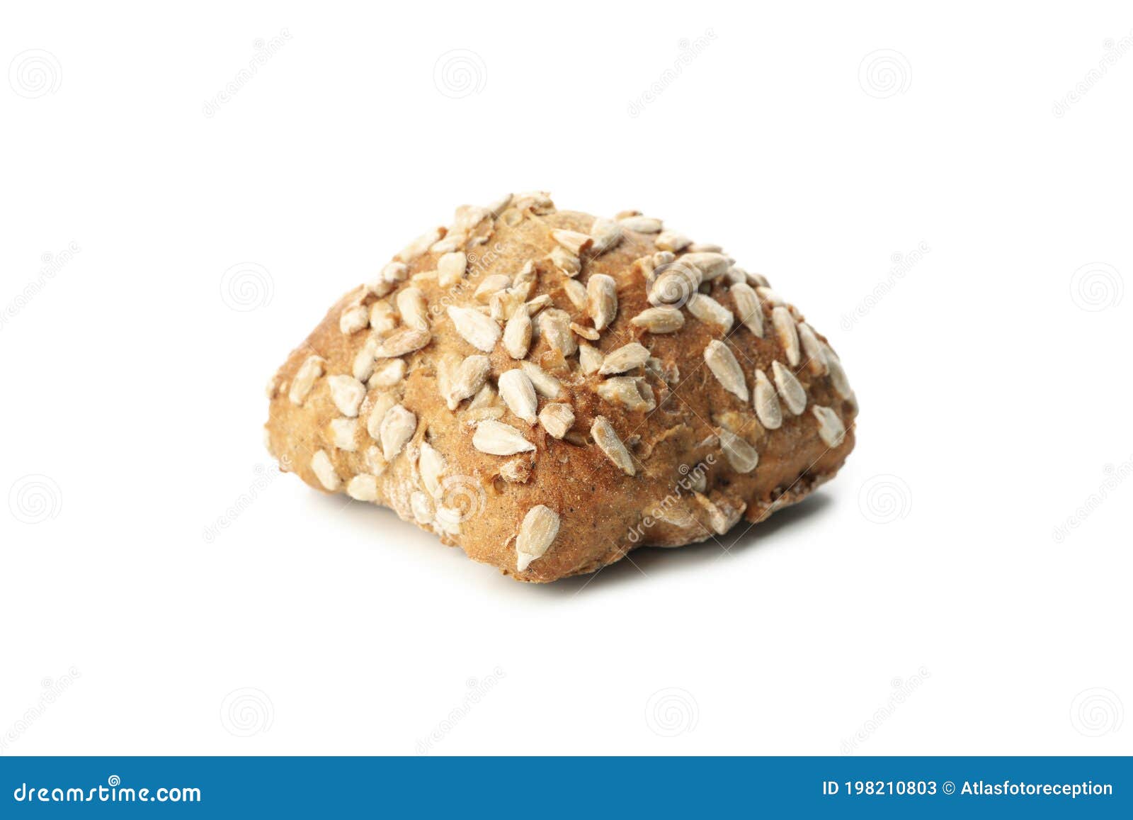 Bun with Sunflower Seeds Isolated on White Background Stock Image ...