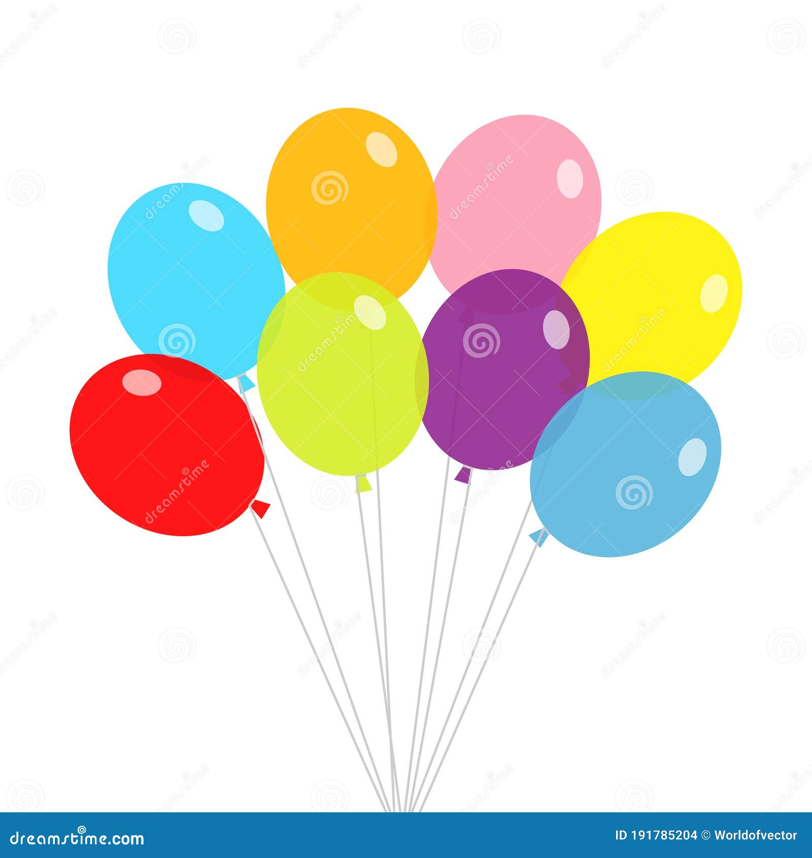 Colorful balloons on string Royalty Free Vector Image