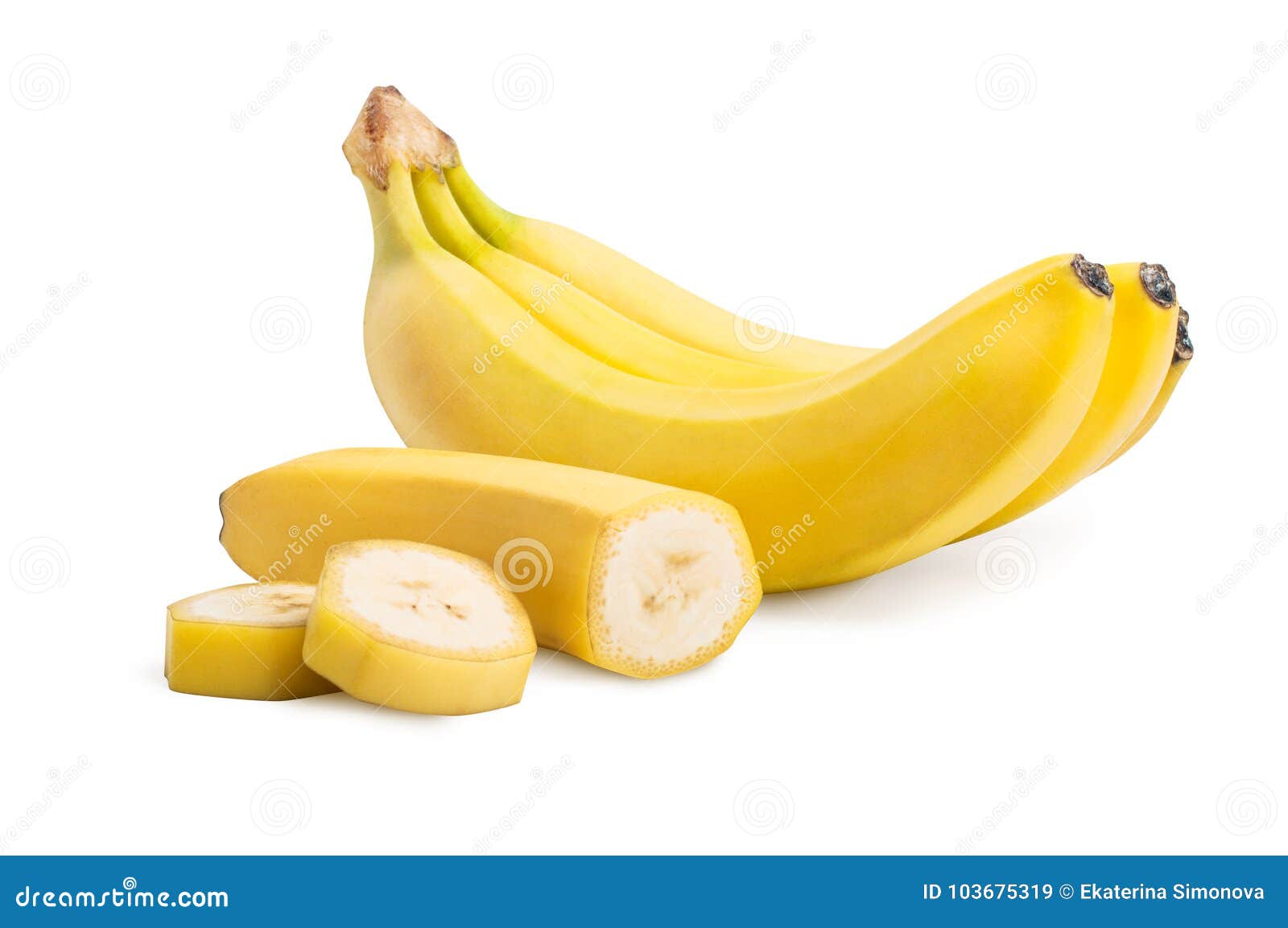 bunch of banana fruits and cut bananas 