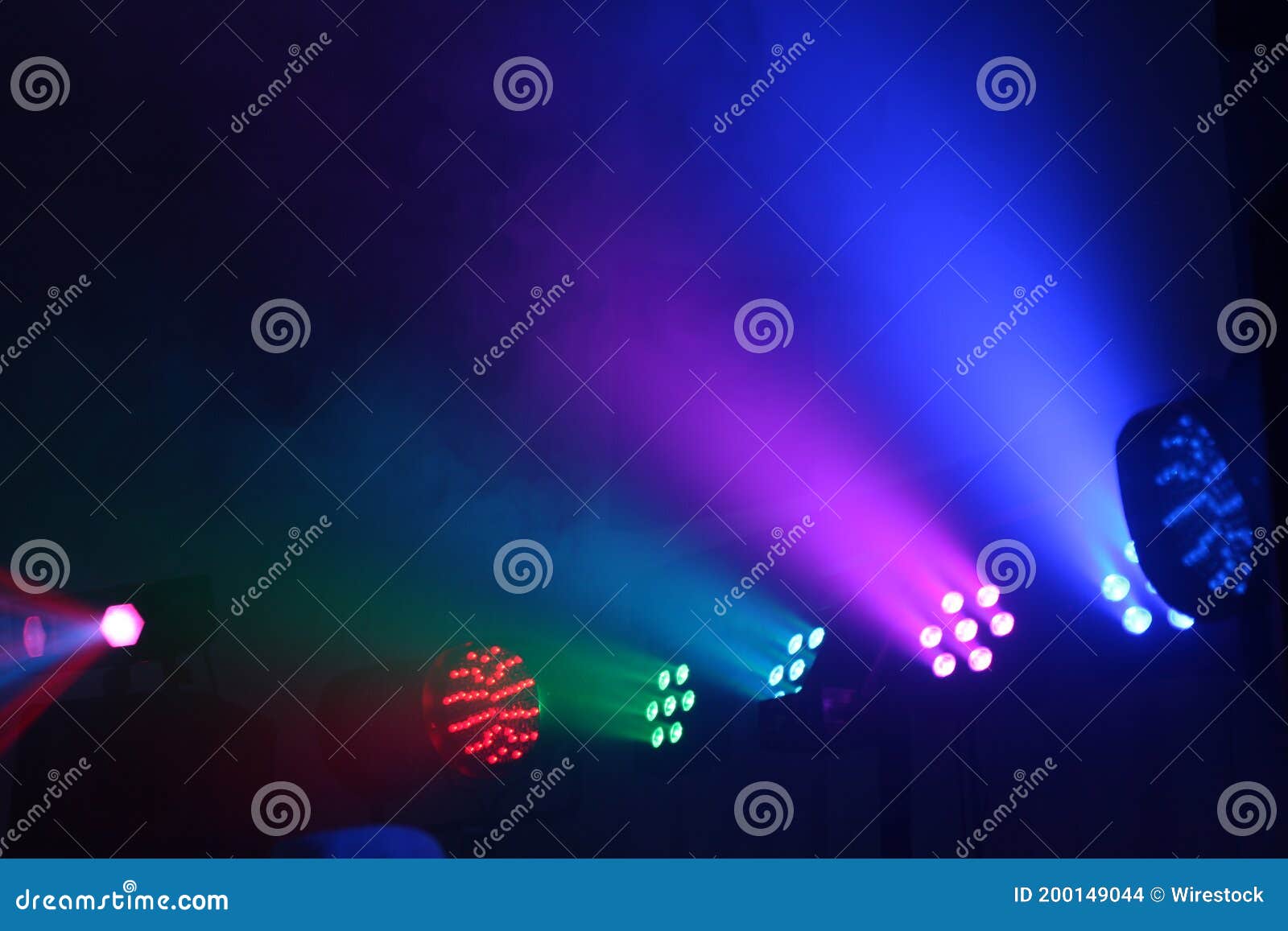 Bunch of Bright Colorful Lights in a Dark Room Stock Photo Image of