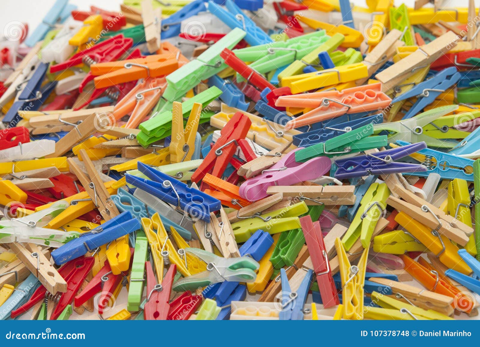 Multicolor clothespins stock photo. Image of color, multiple 107378748