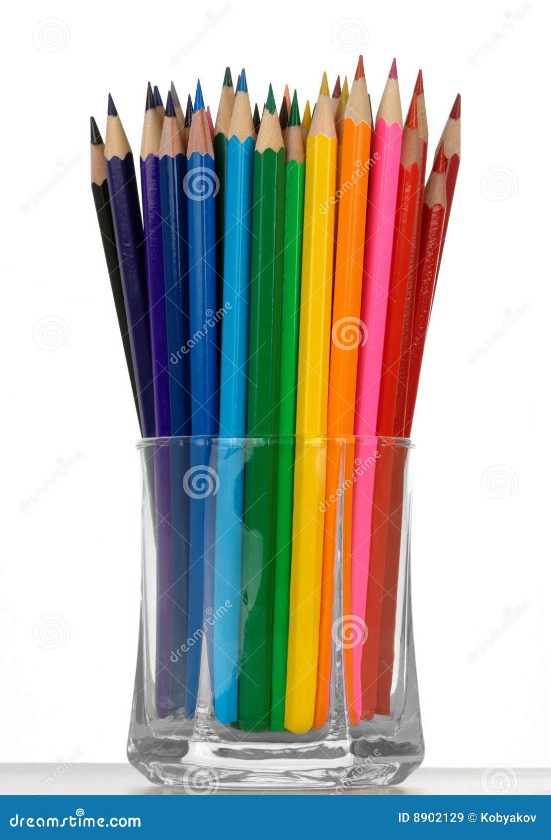 Bunch of Color Crayons in a Glass Stock Image Image of palette, blue