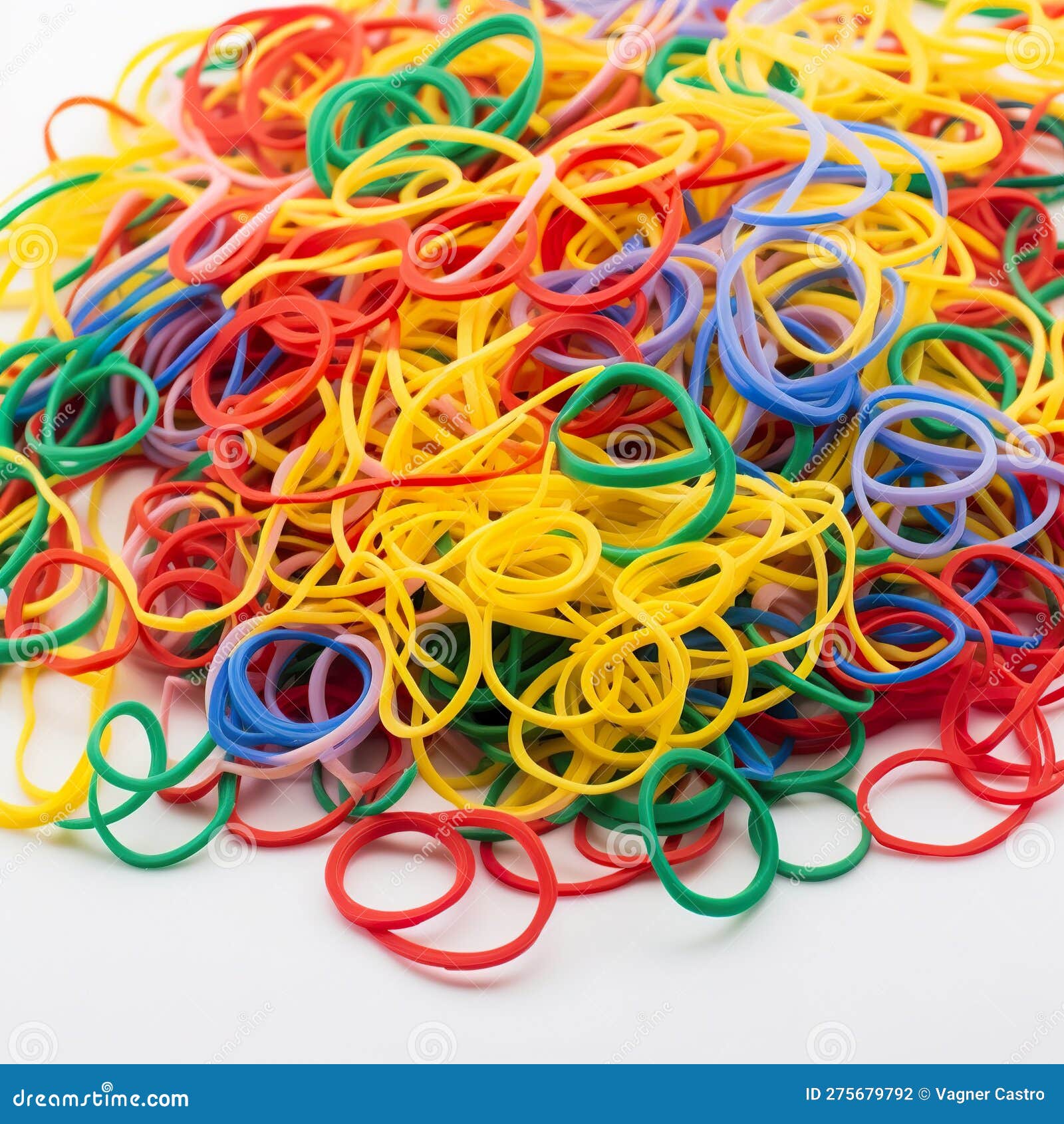 Bunch of Colorful Multi Color Small Rubber Bands Elastic Bands on a White  Background Stock Illustration - Illustration of orange, white: 275679792