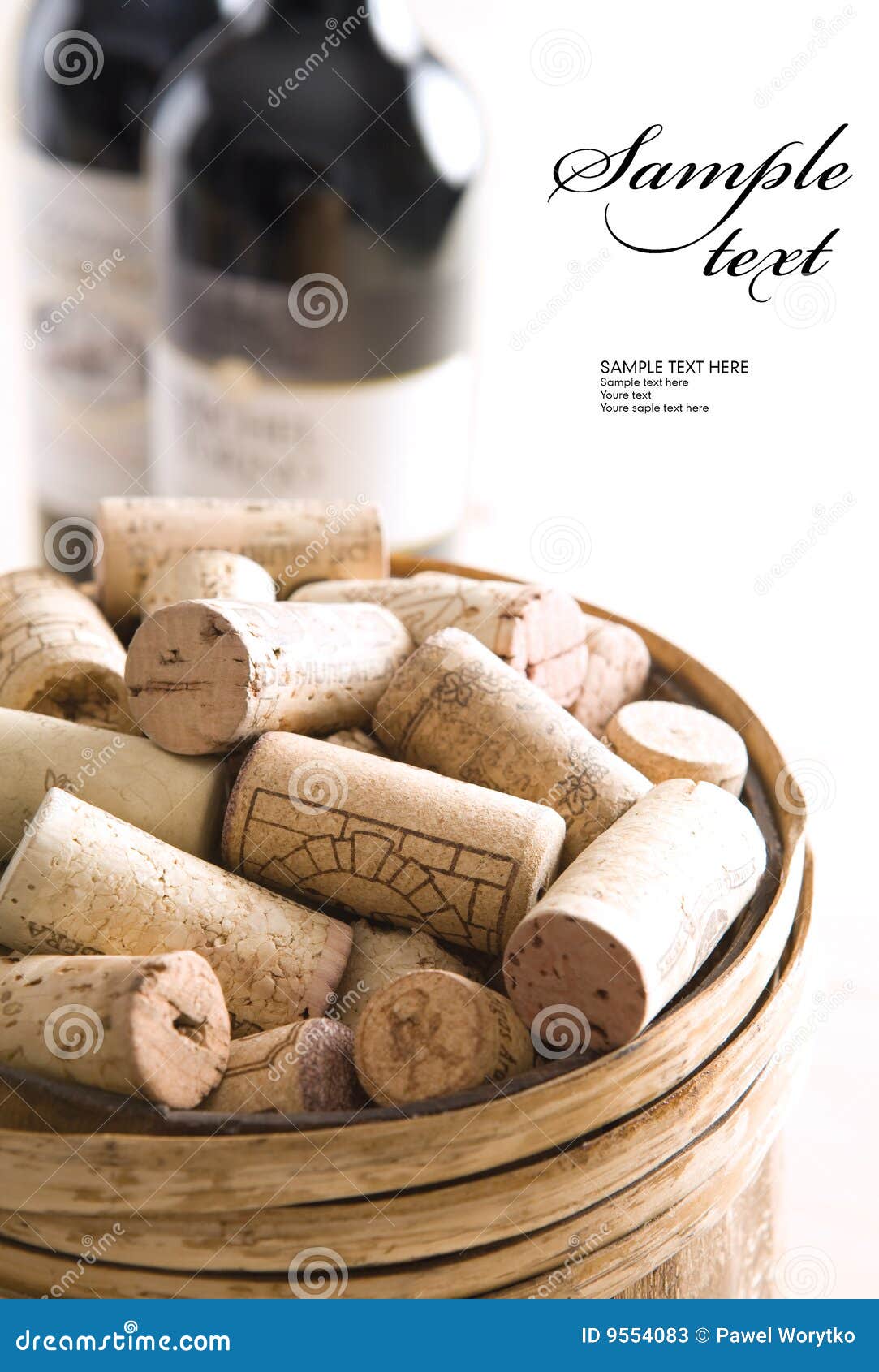 Bunch of corks into barrel stock image. Image of wine 9554083