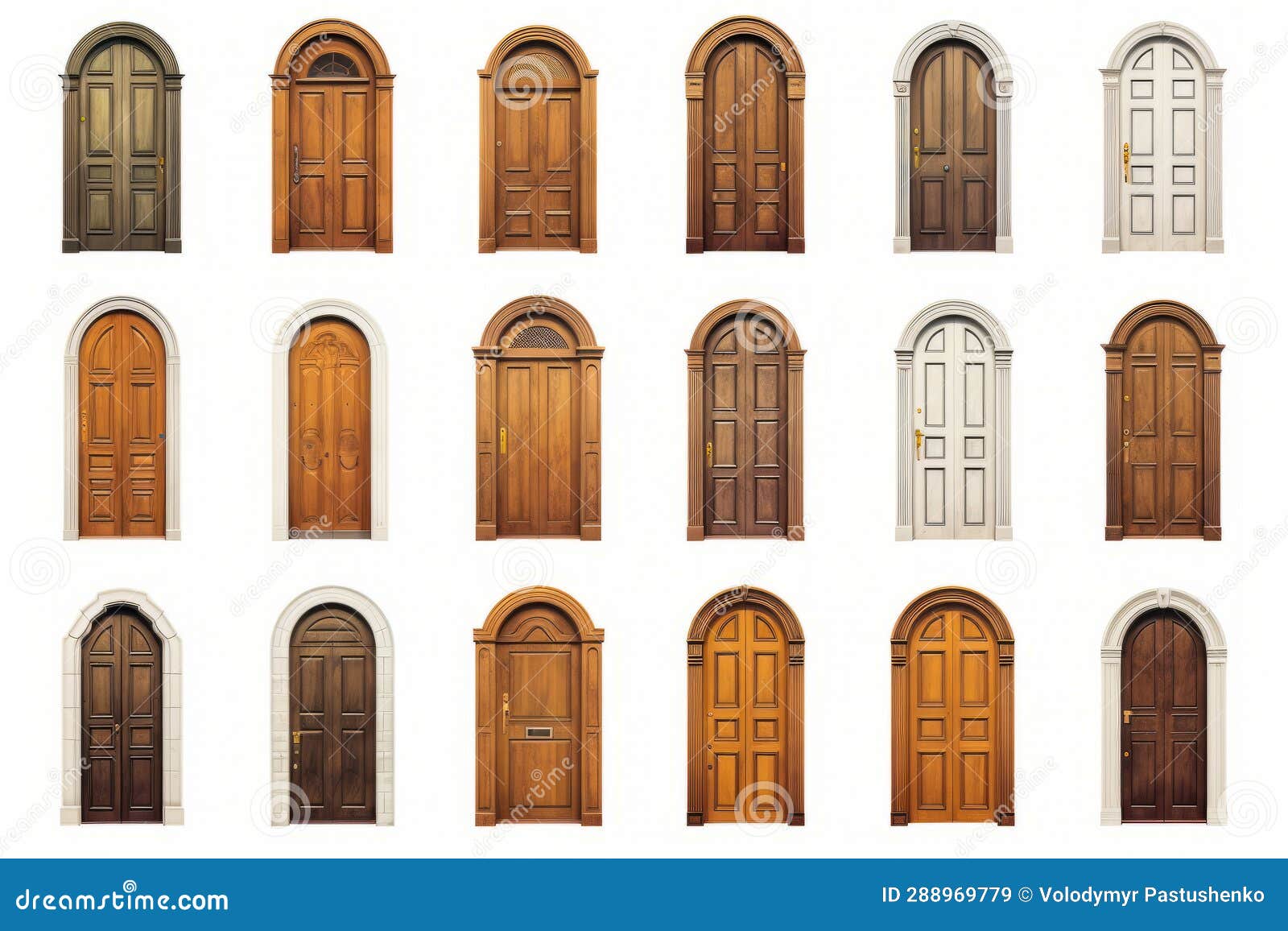 Bunch of Doors that are in Different Sizes and Colors of Doors