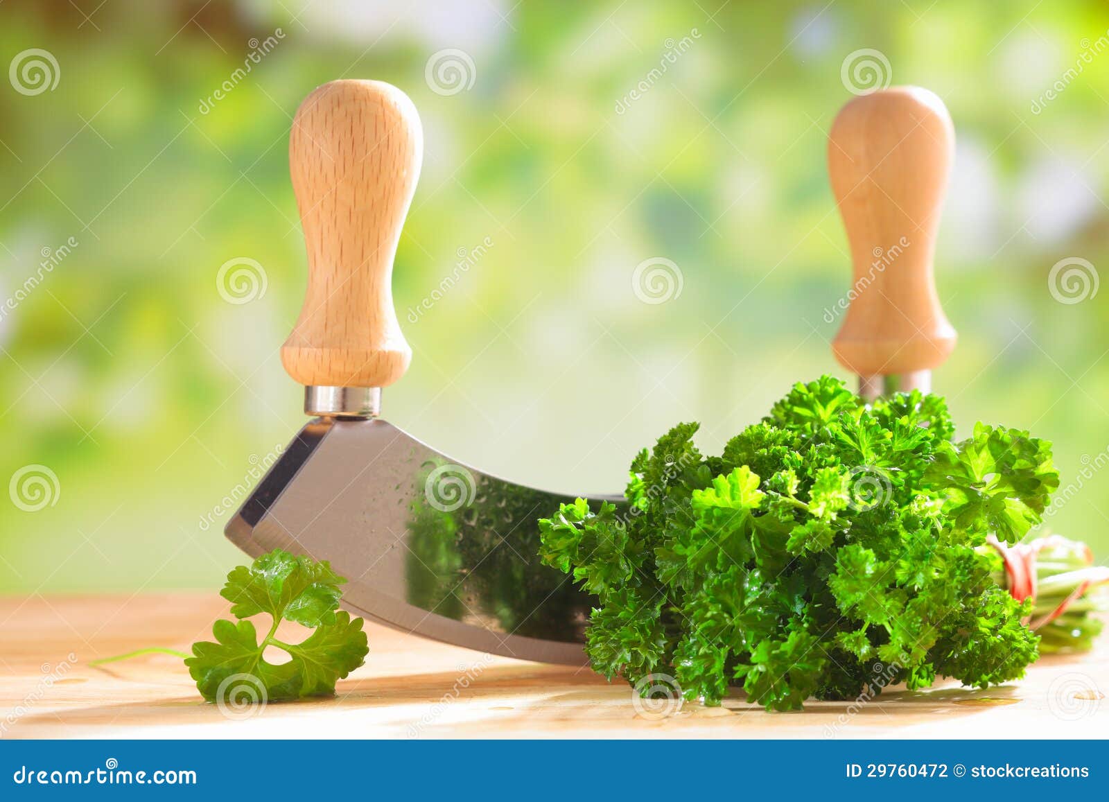 Fresh Parsley with a Chopping Blade Stock Photo - Image of garnish, table:  29760472