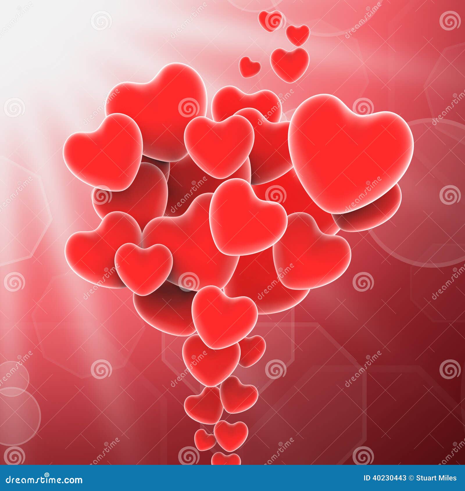 Bunch of Hearts Means Sweet Love or Romantic Stock Illustration ...