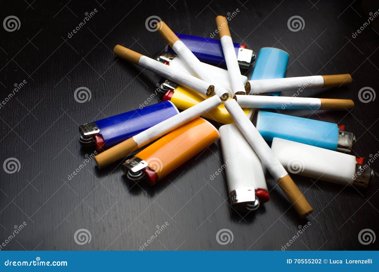 Lighters, Cigarettes Pack, Cigarette Stock Image