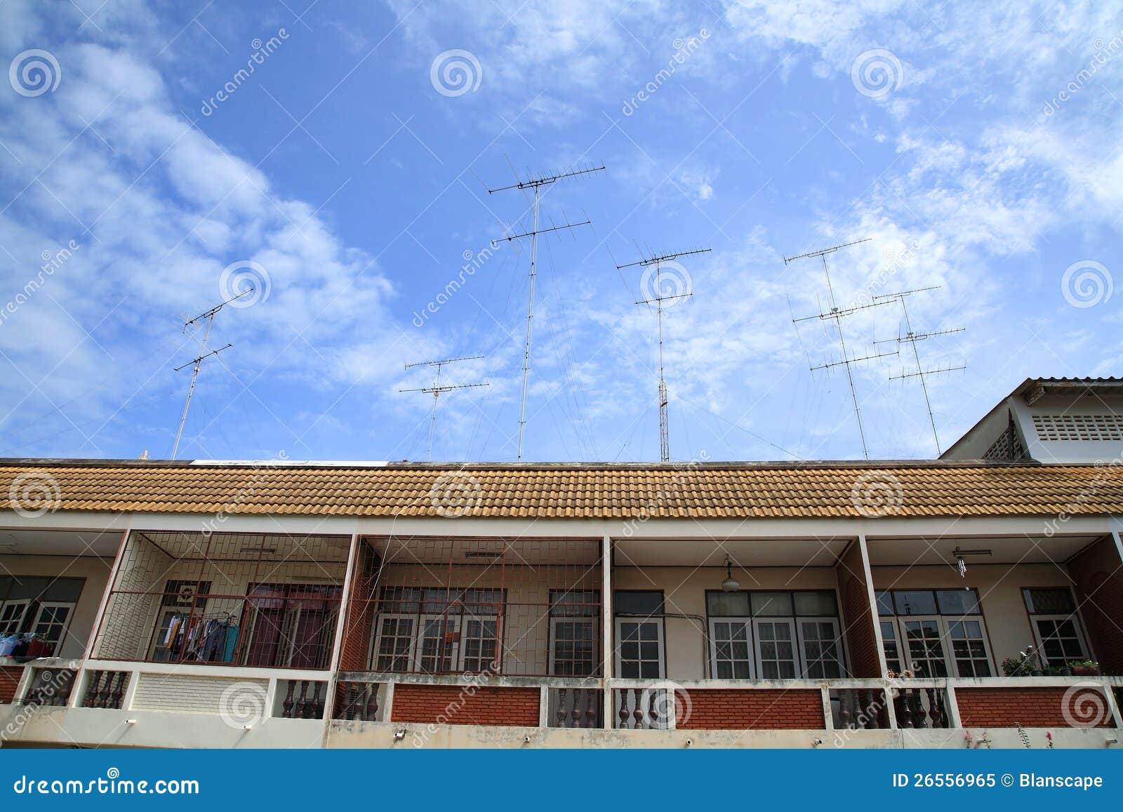Bunch of Obsolete High TV Aerial Antennas Stock Image Image of aerial