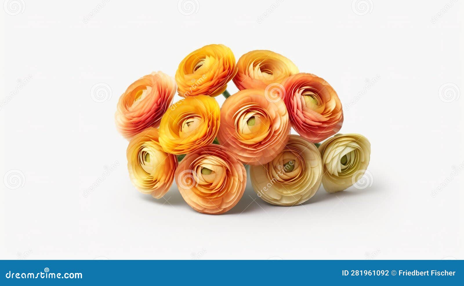 A Bunch of Orange and Yellow Flowers on a White Surface. Generative AI