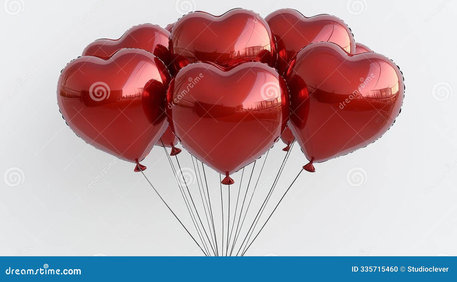bunch of red heart-d balloons generative ai