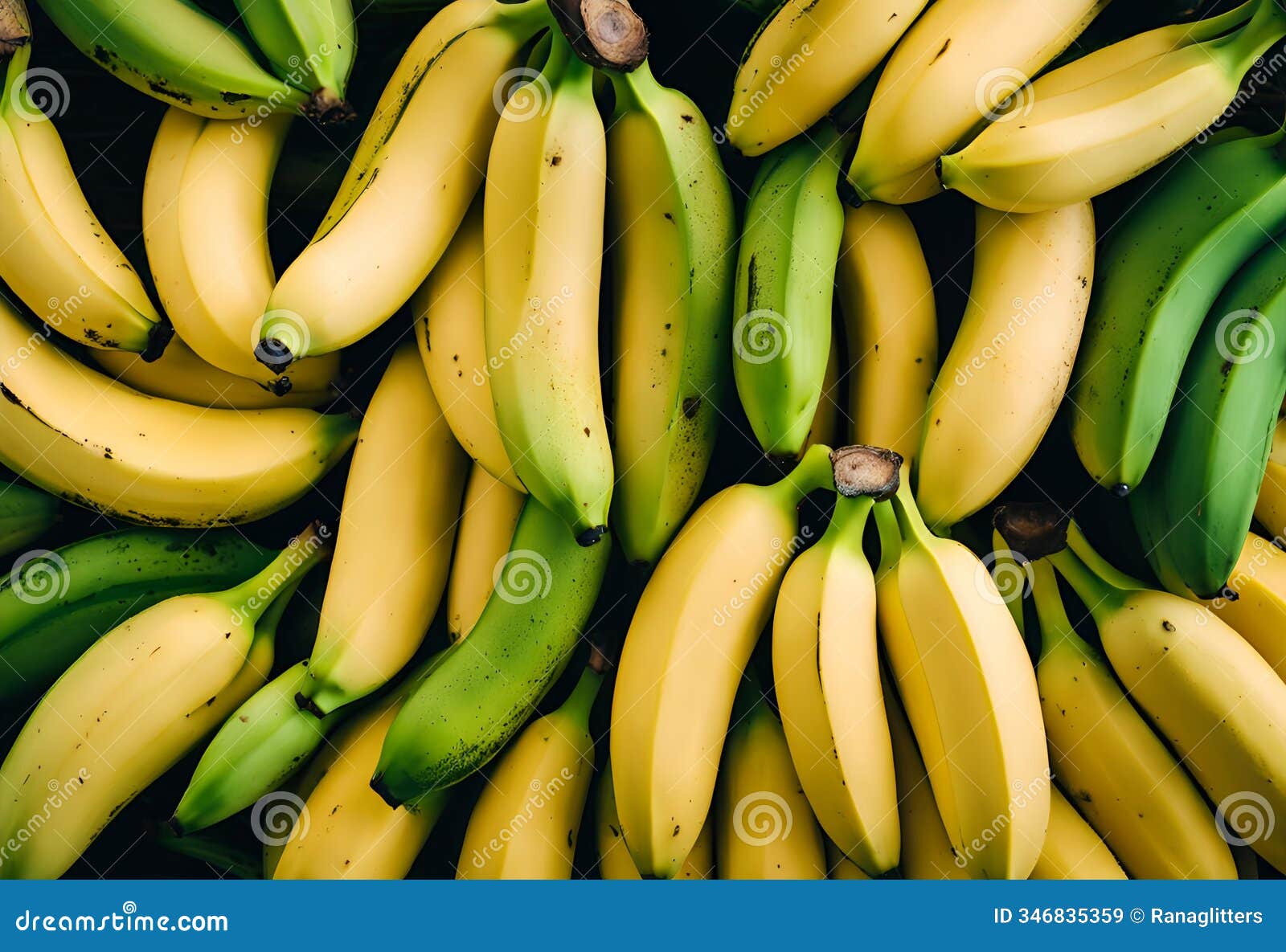 bunches of bananas in vibrant yellow and green hues