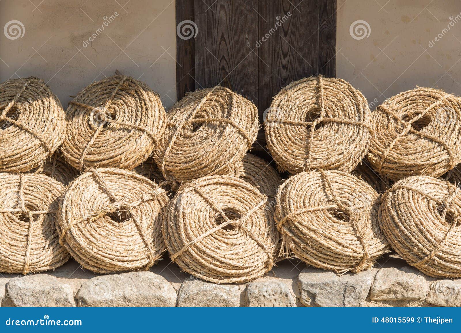 Bunches of straw rope stock image. Image of rope, hemp 48015599