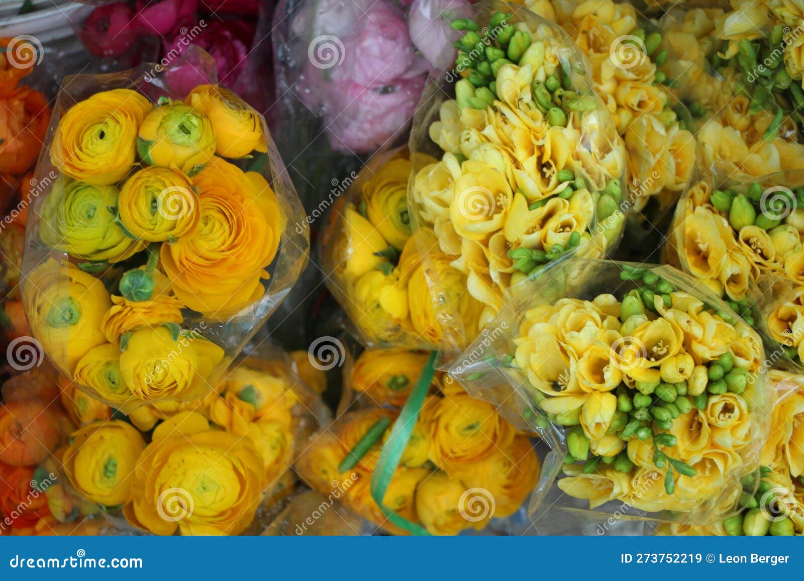 Bunches of Yellow Roses and Other Types of Flower Stock Image Image