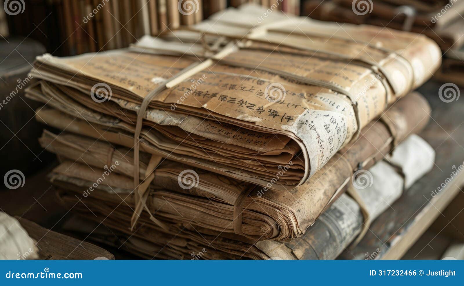 a bundle of ancient scrolls adorned with intricate calligraphy and containing centuriesold recipes for herbal remedies