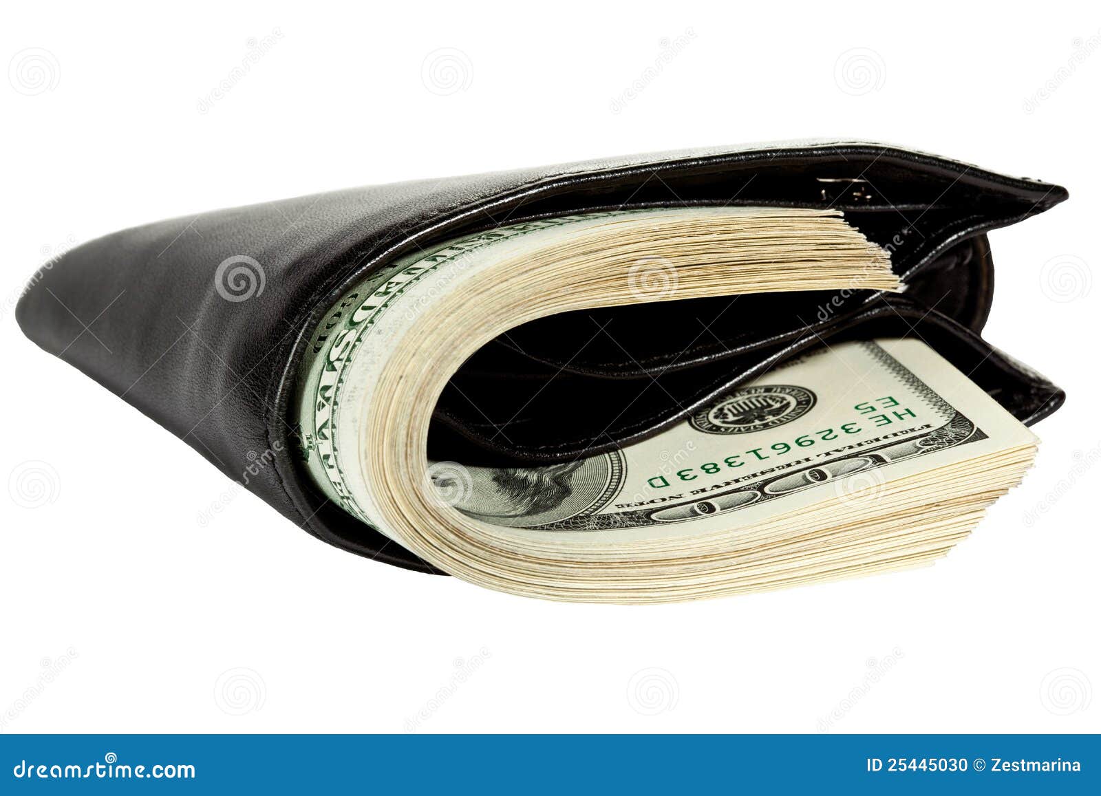 Bundle of Dollars in Leather Wallet Stock Photo - Image of object ...