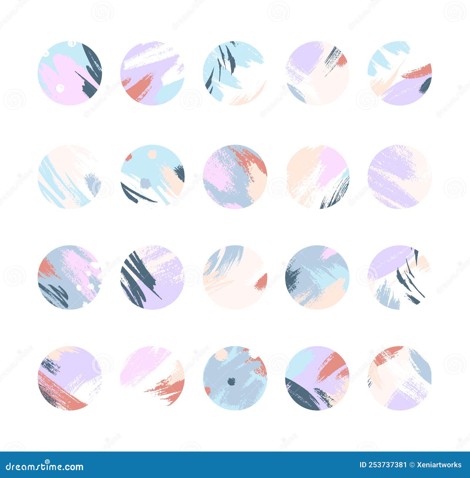 Bundle of Insta Highlights in Soft Pastel Colors.Modern Vector ...