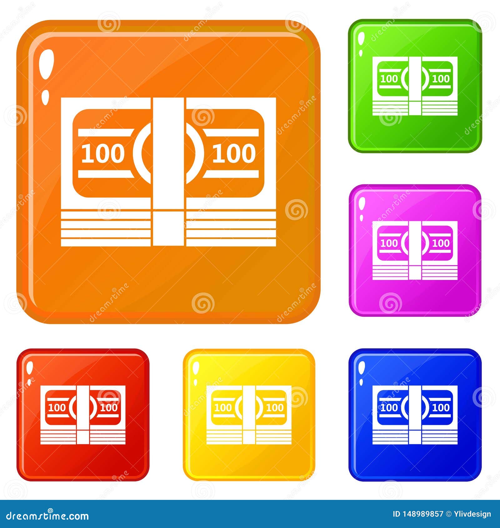 Download Bundle Of Money Icons Set Vector Color Stock Vector - Illustration of money, bundle: 148989857