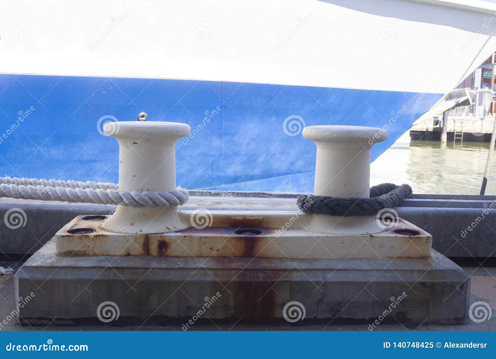 Bundle of Rope on the Ship Mooring Bollard, Perth Western Australia