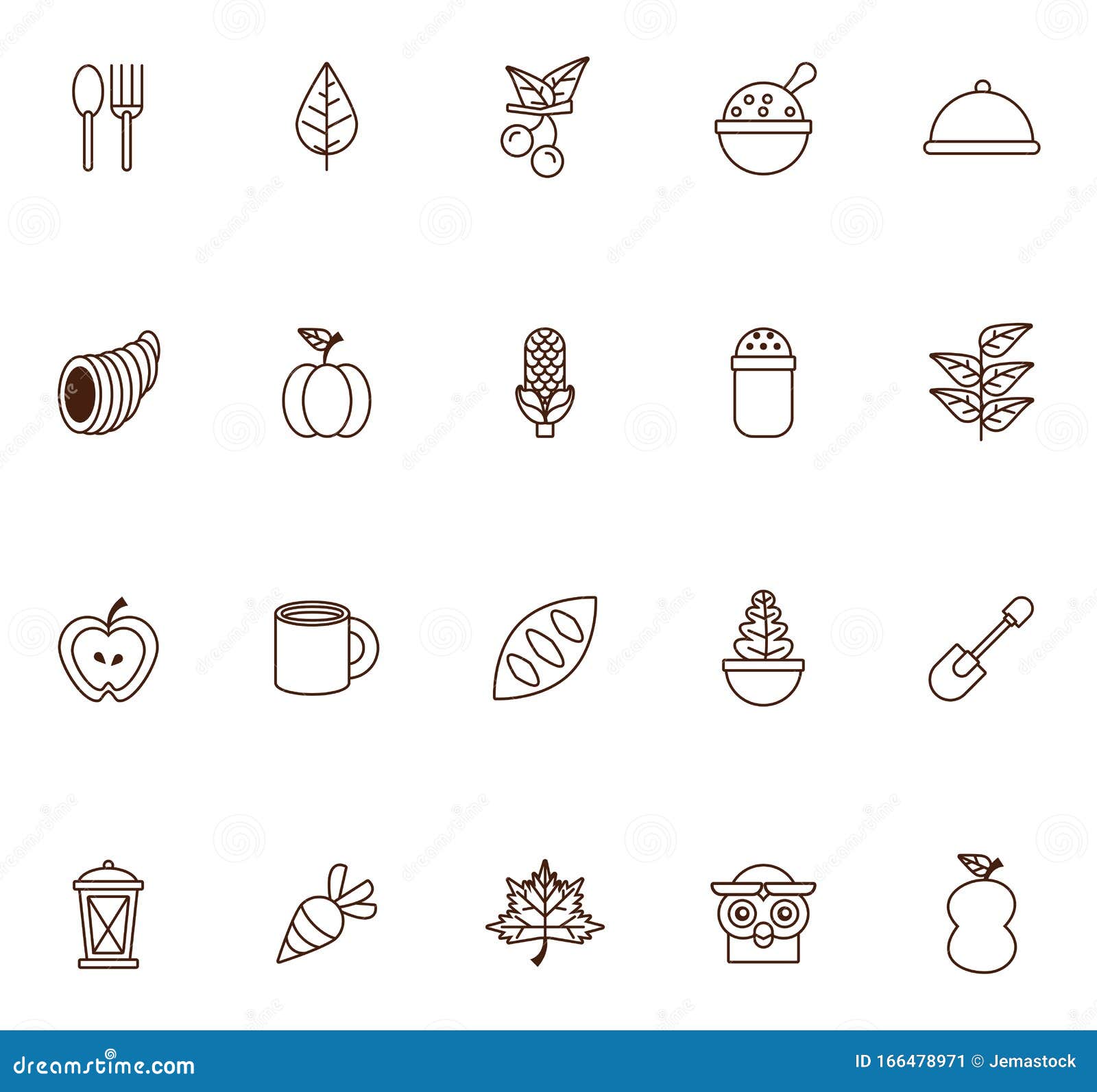 bundle of thanksgiving set icons