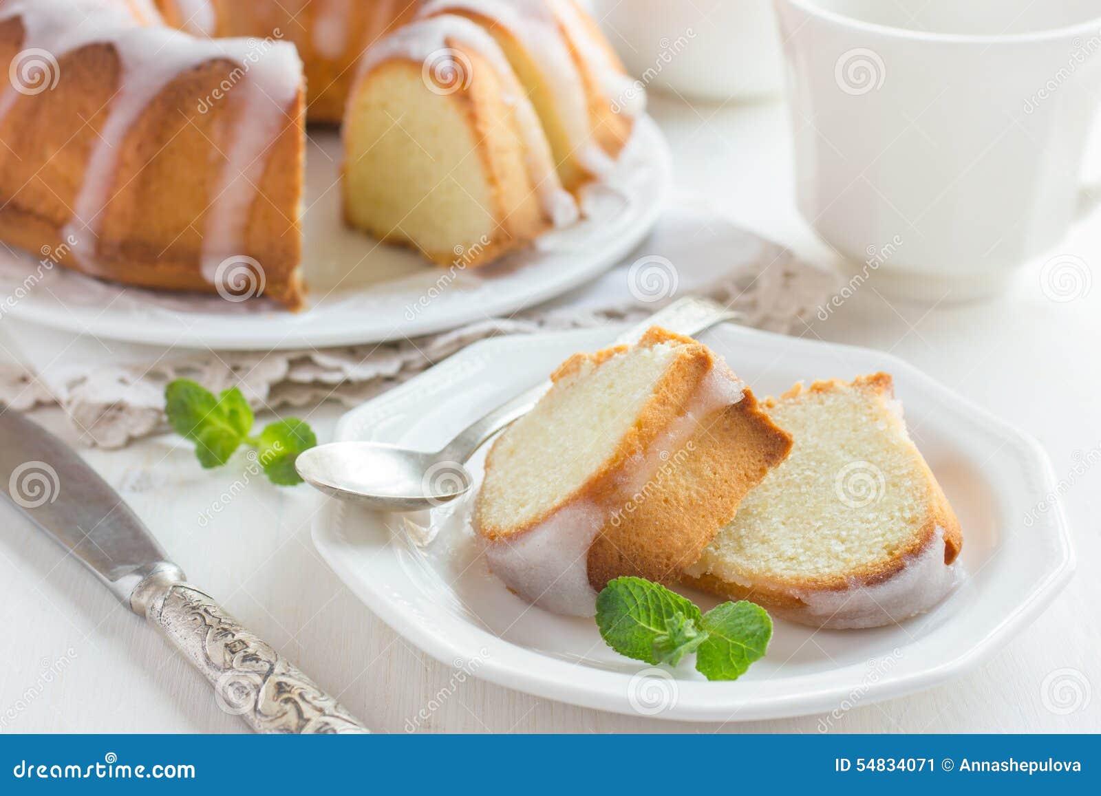 Bundt Cake with Sugar Glaze Stock Image Image of round, homemade 54834071