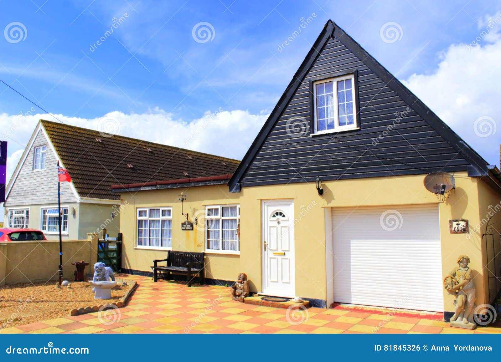 Bungalows Ingleses Kent Do Beiramar Foto de Stock Imagem de empena
