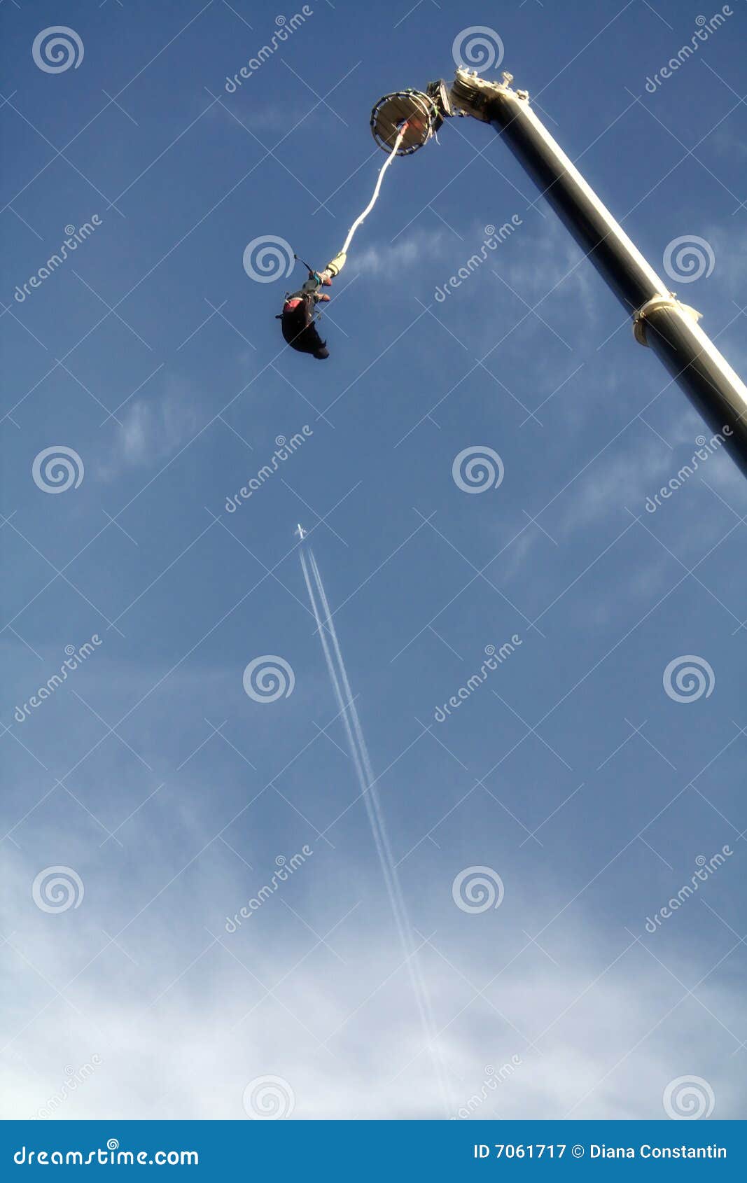 Bungee Jumping and an Airplane Stock Image - Image of bungee, object ...