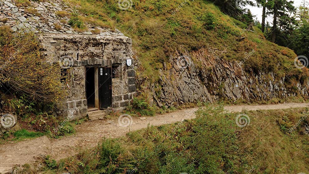Bunker built in the rock stock photo. Image of natural - 92182384