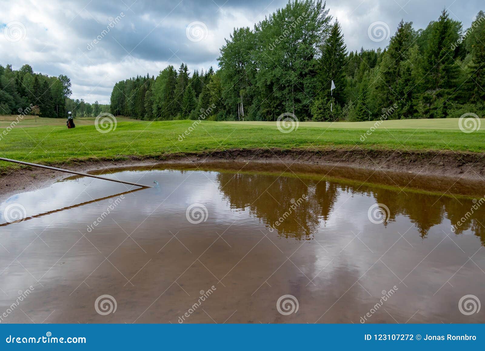 Bunker Full of Water on a Golf Course Stock Photo Image of sweden